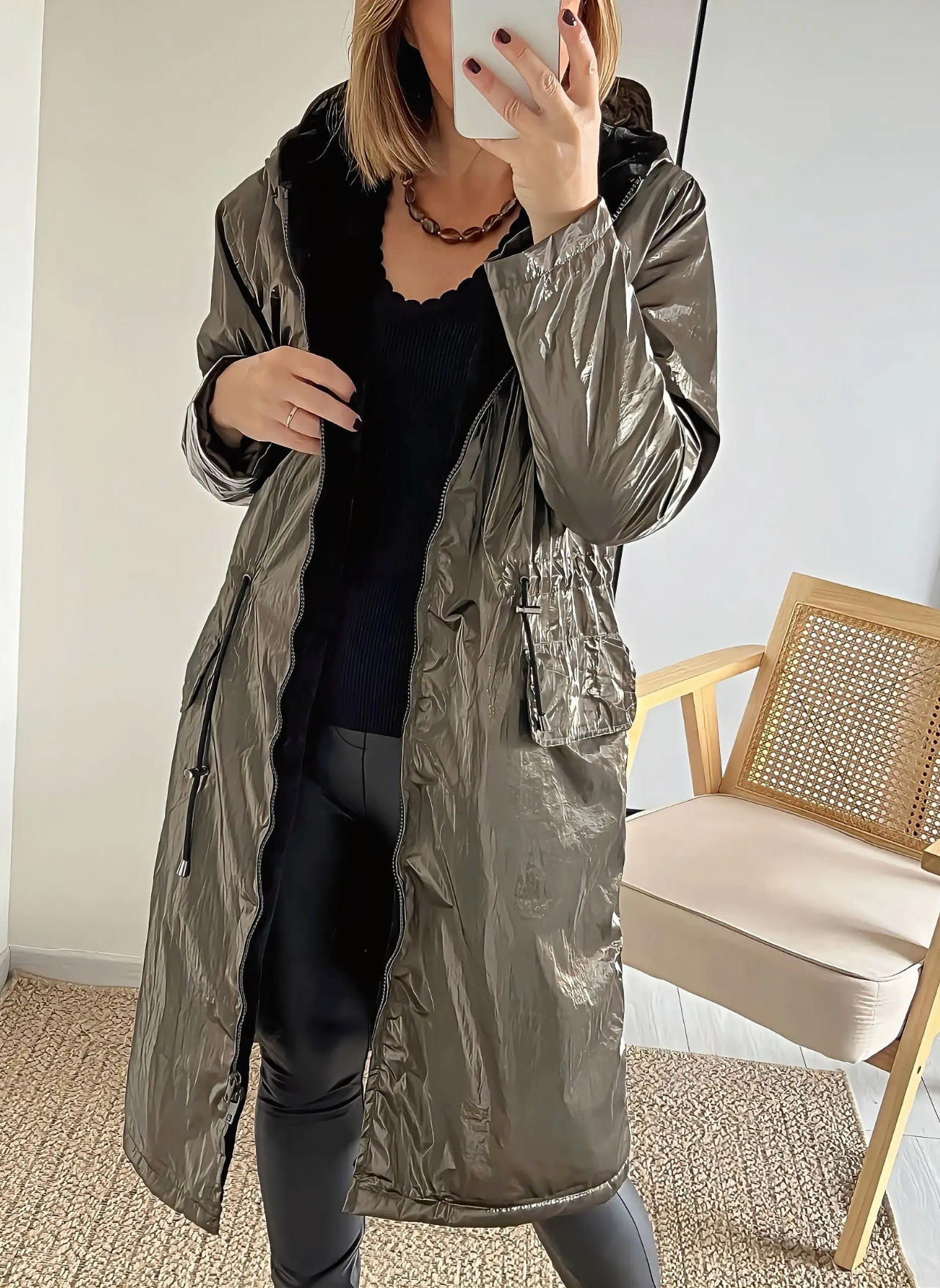 parka longue intérieur fourrure Ava