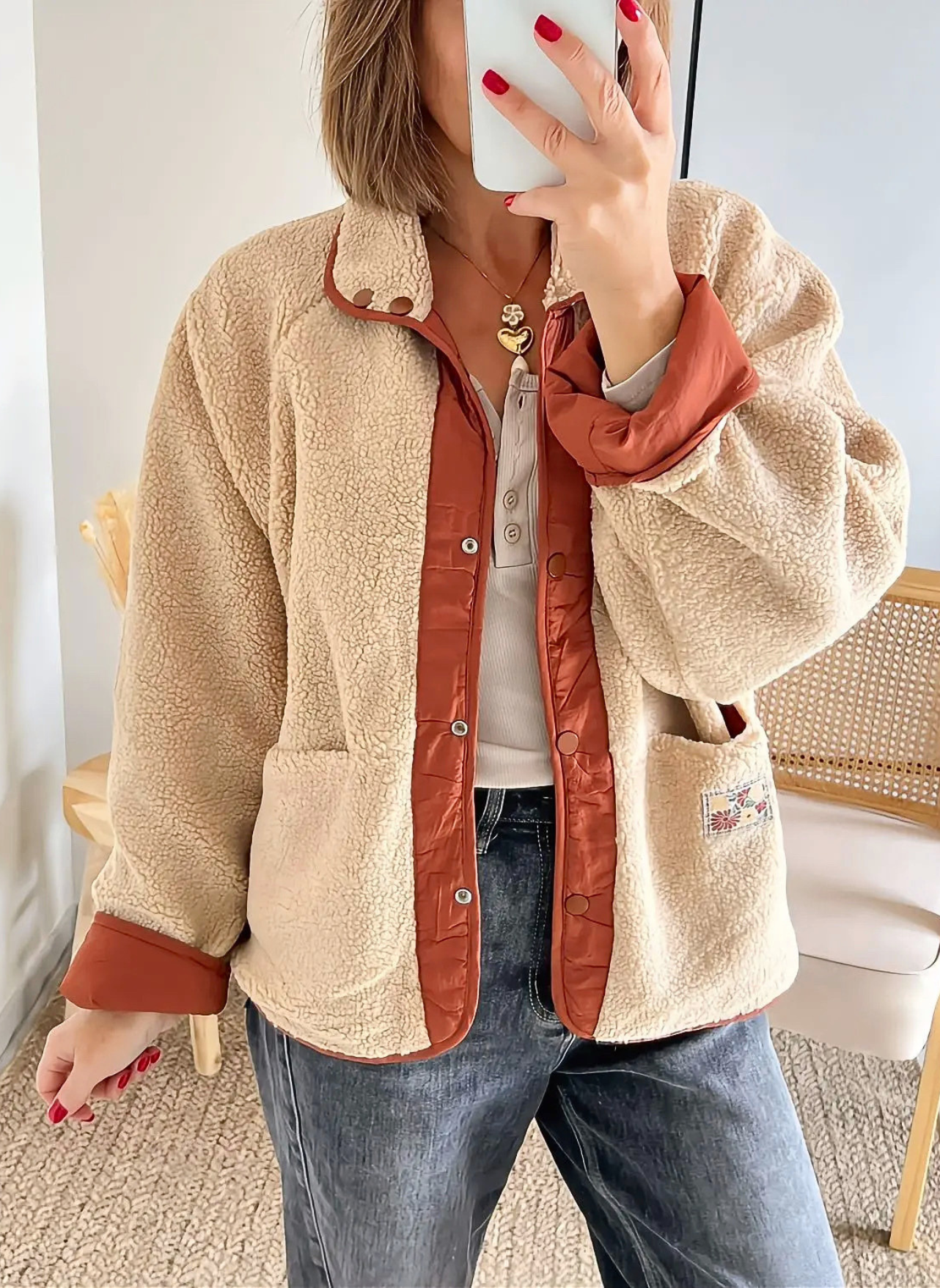 veste réversible femme mouton Gloria