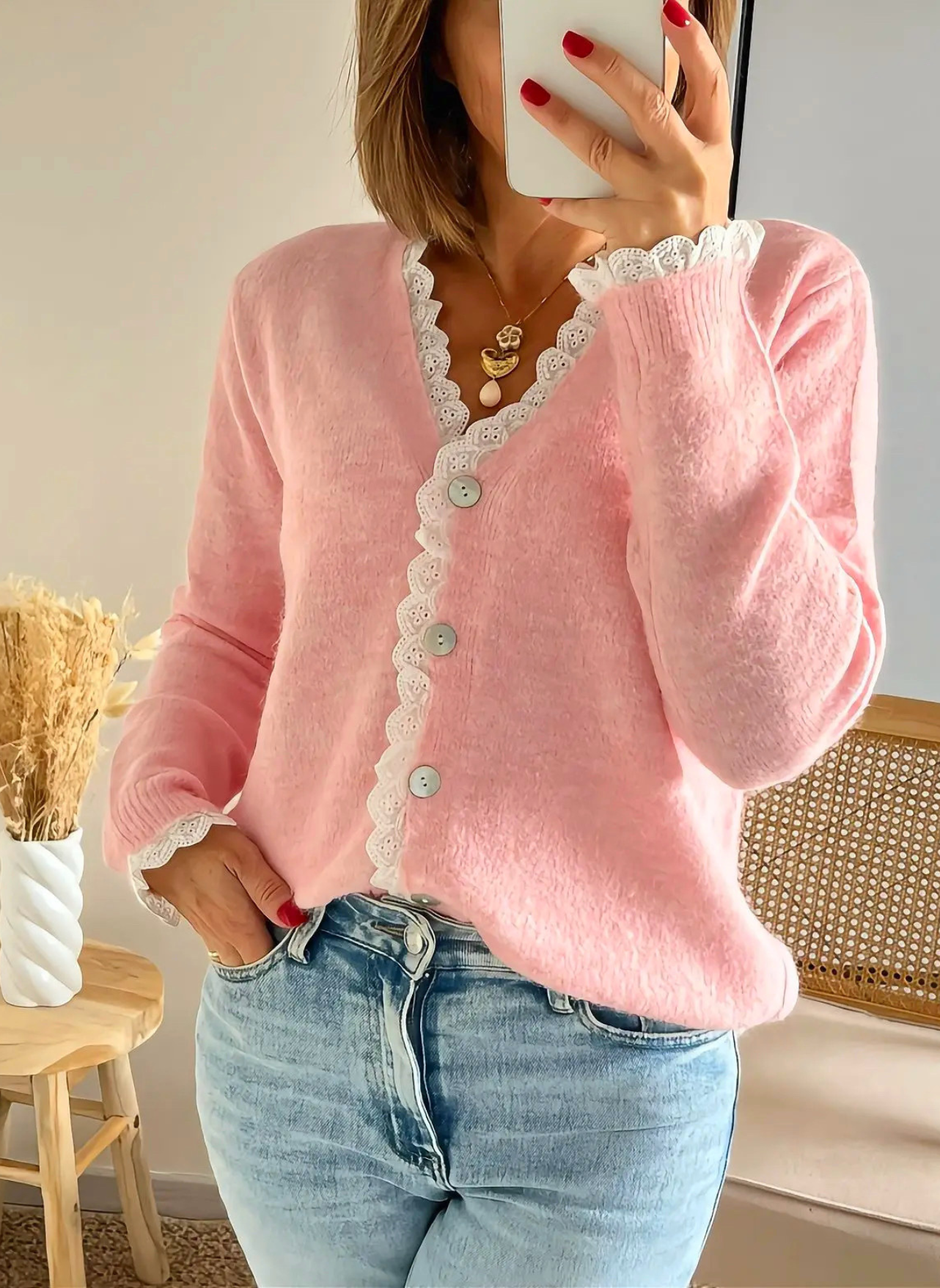 gilet rose Octave femme