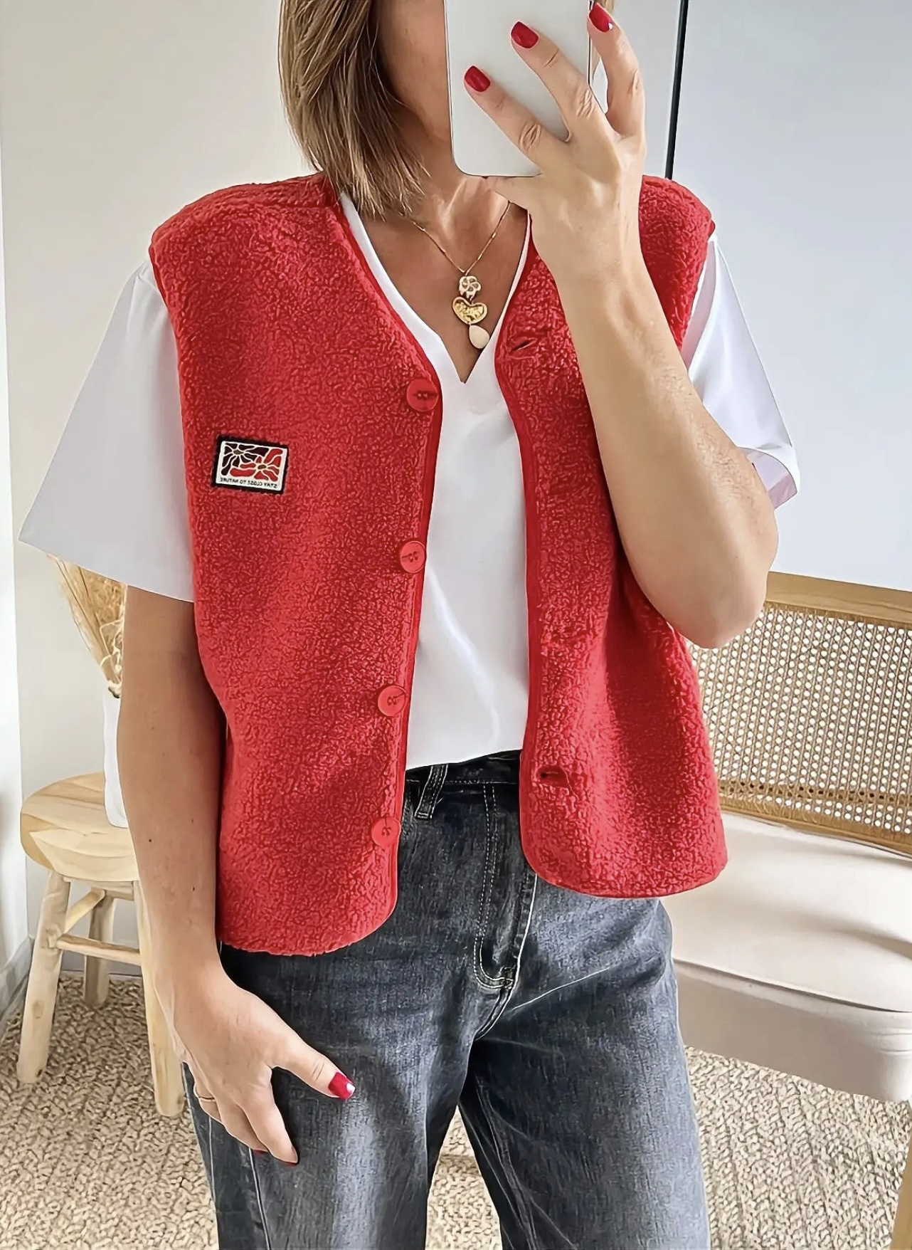 gilet Kally rouge femme