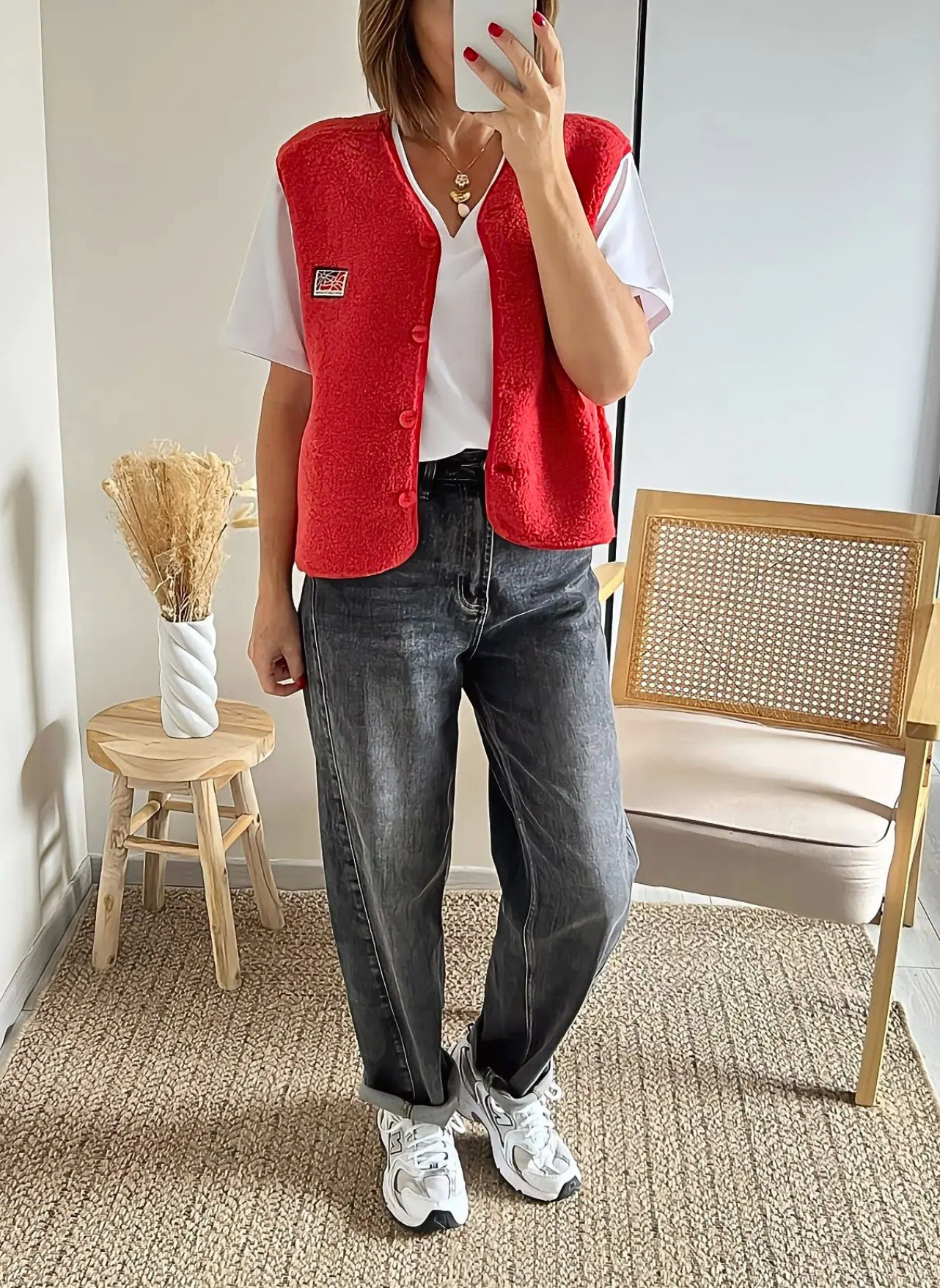 gilet mouton rouge Kally