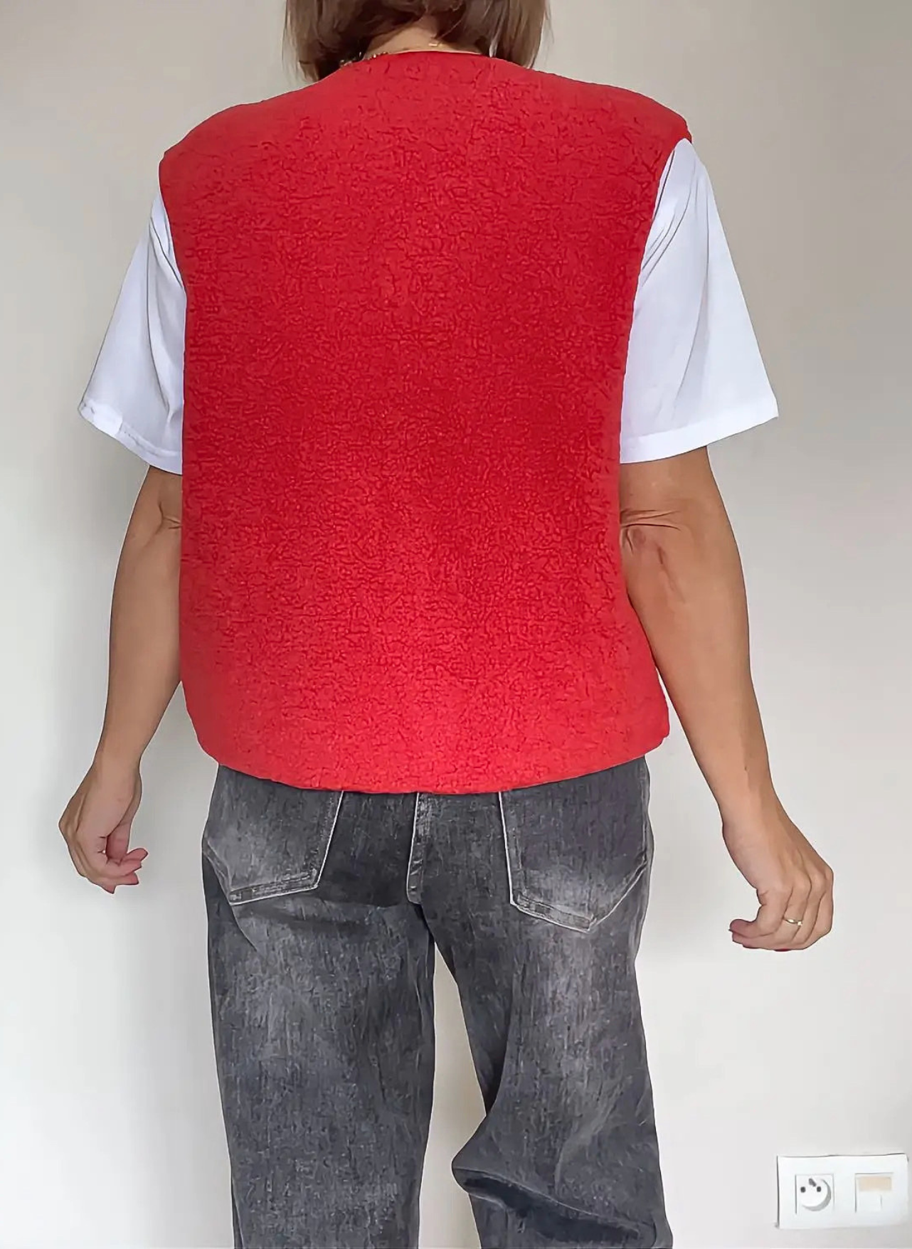 gilet rouge Kally de dos