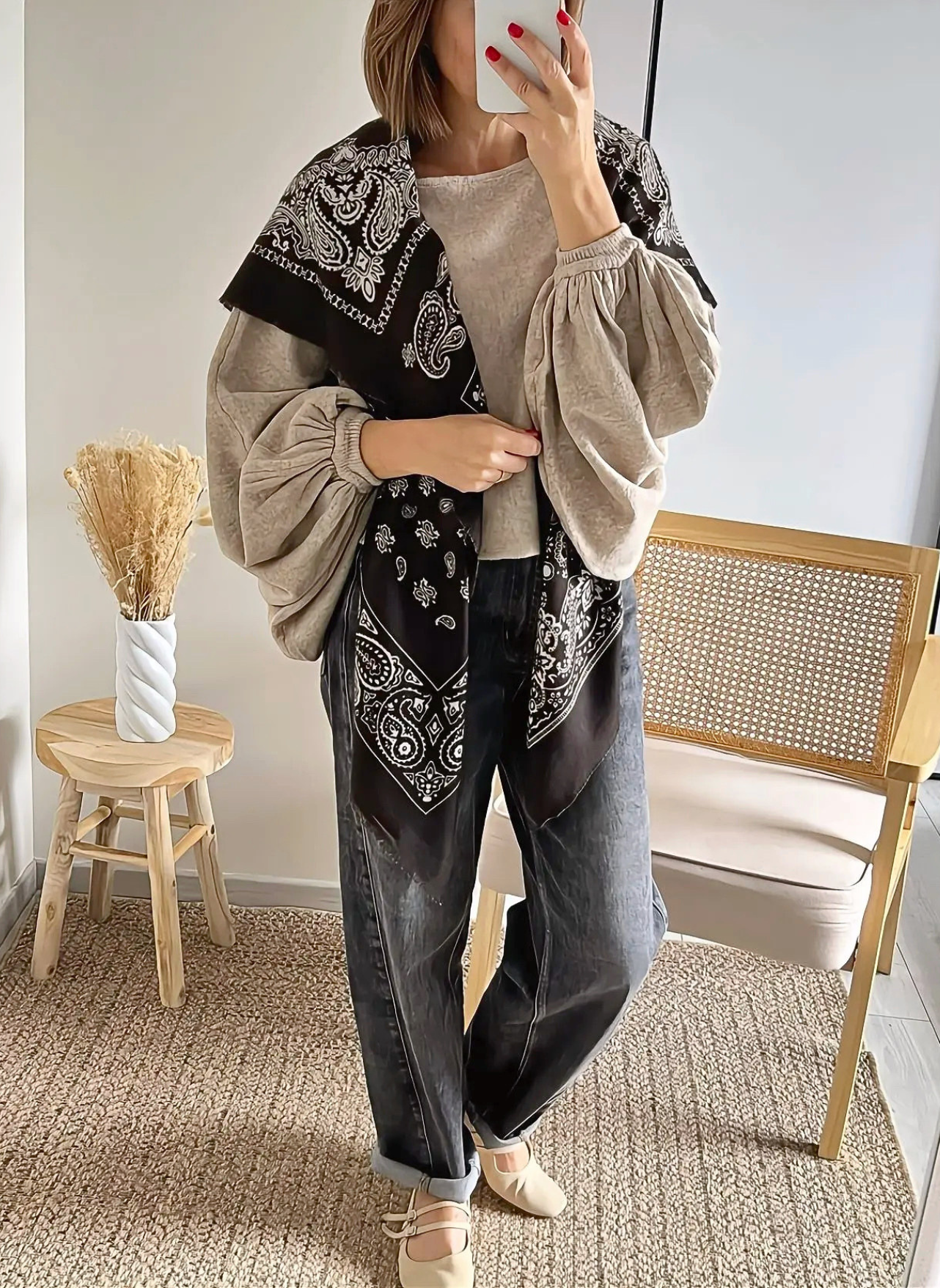 echarpe bandana marron choco Izia