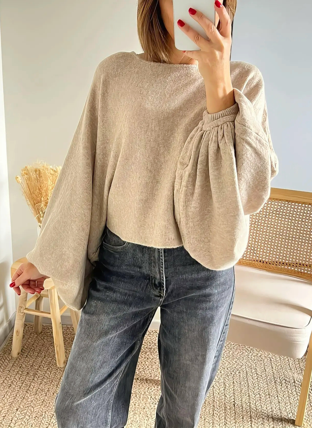 pull taupe chauve-souris Jody