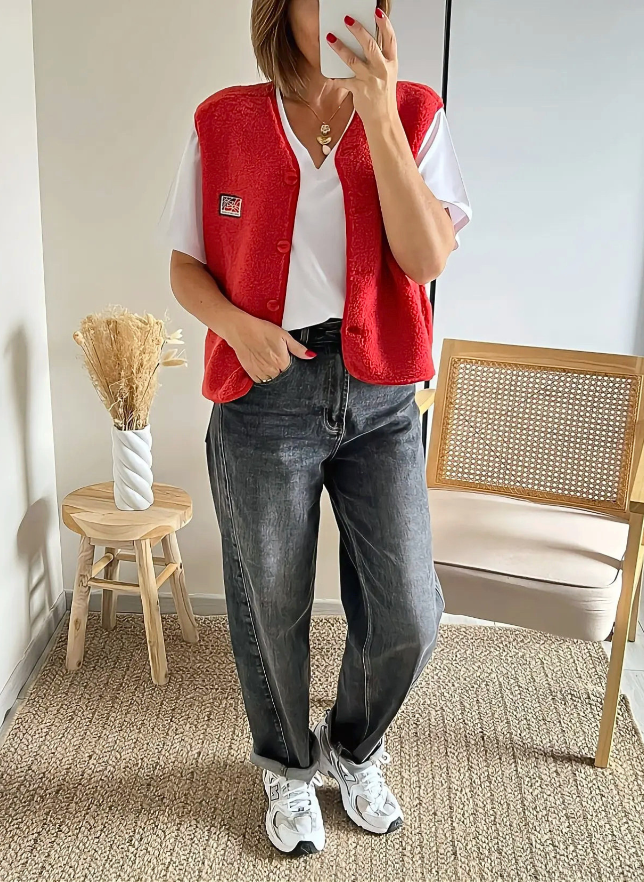 jean gris femme barrel Soan