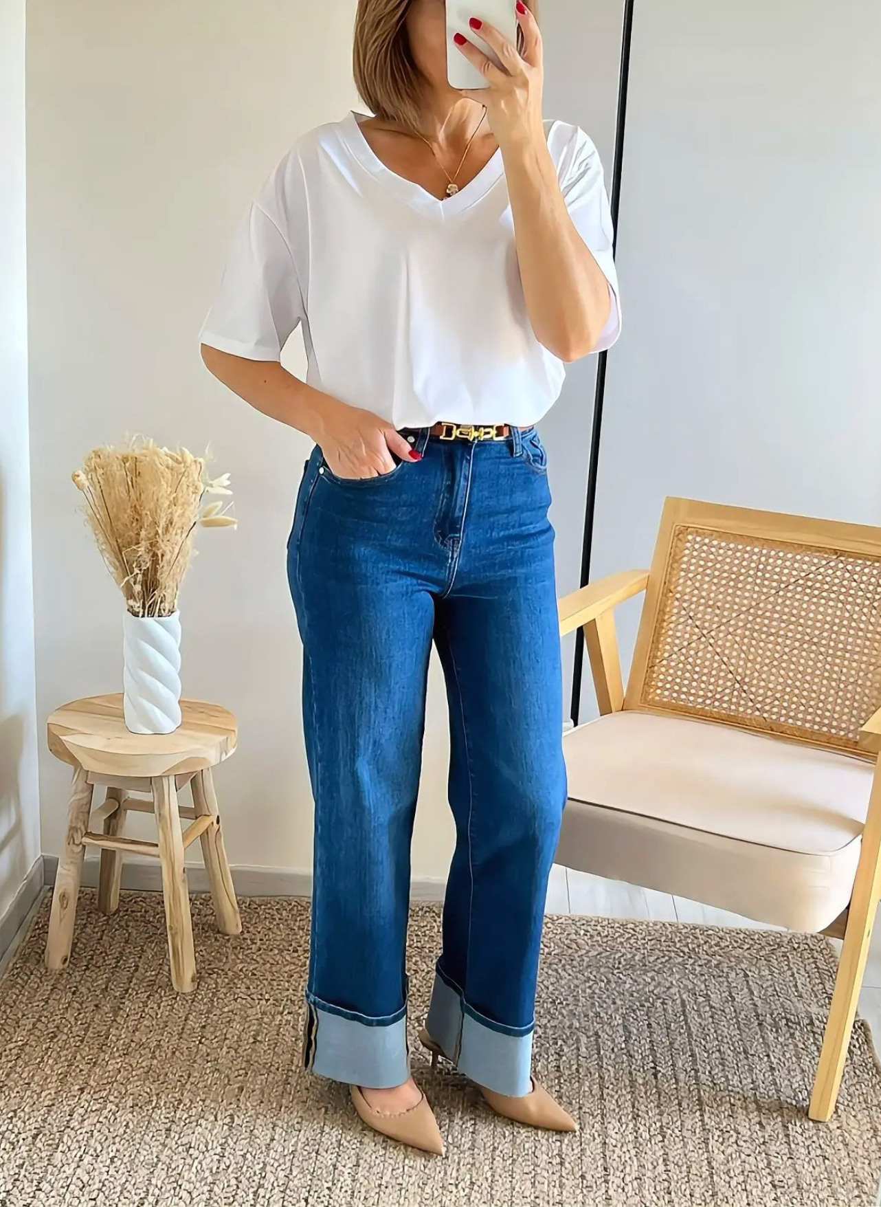 jean bleu femme Léon coupe wide leg