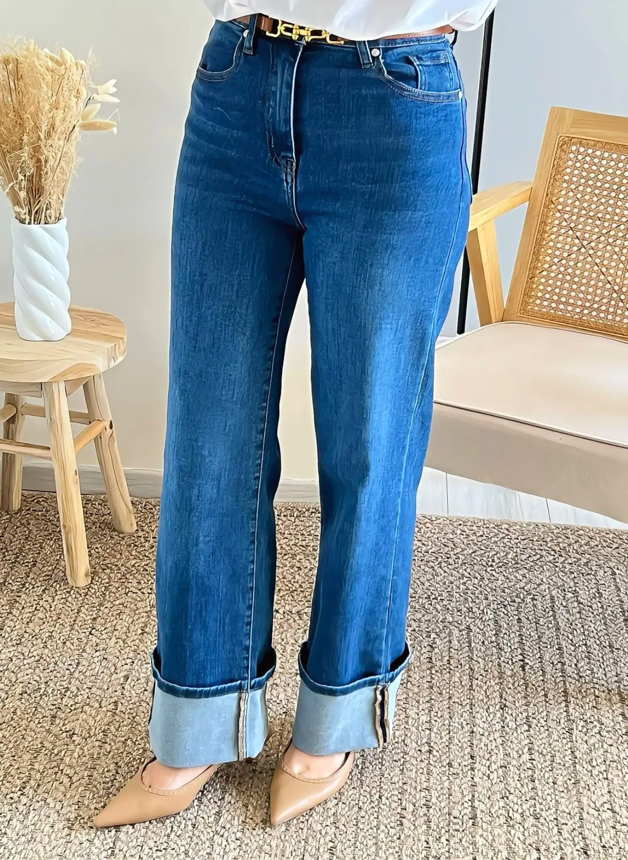 jean bleu wide leg Léon