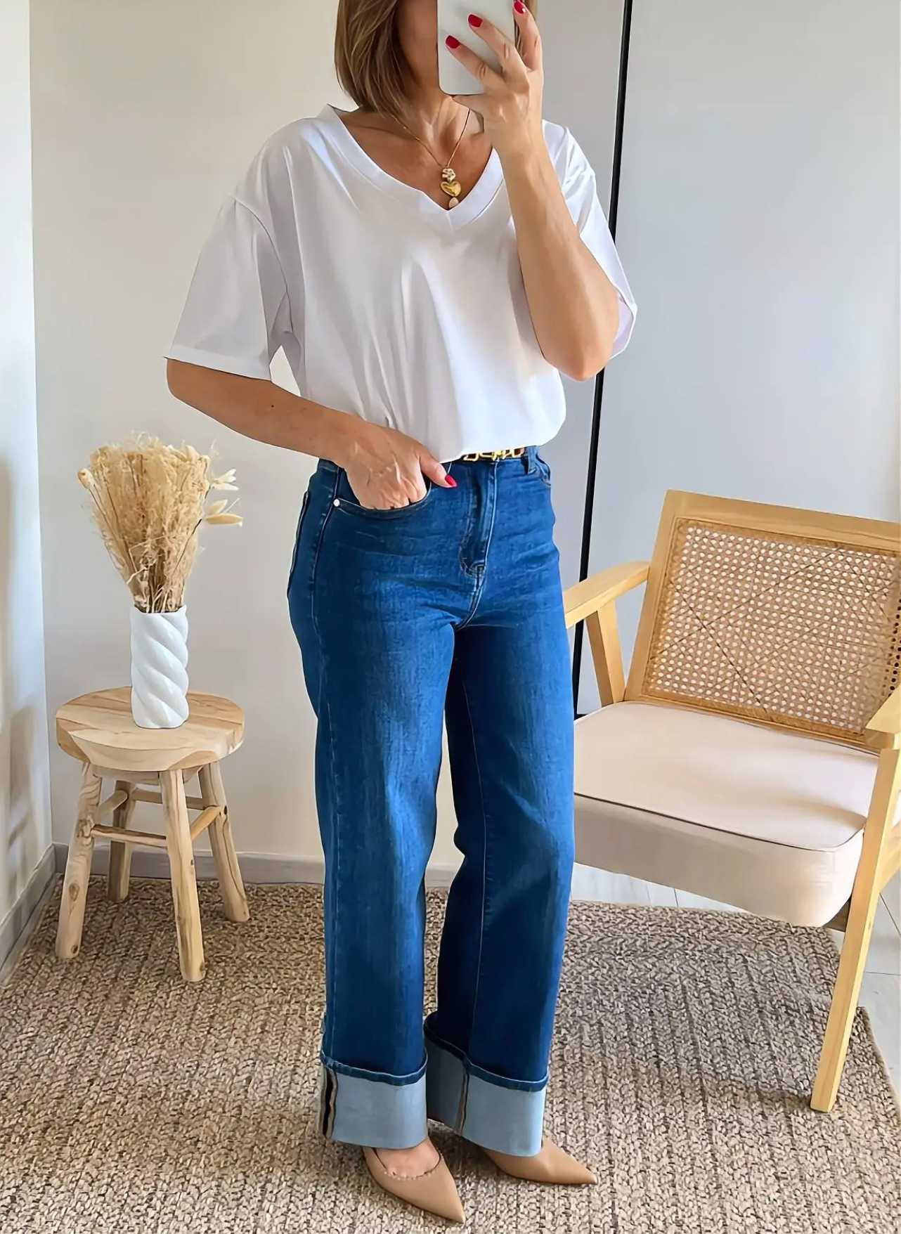 jean femme large Léon bleu