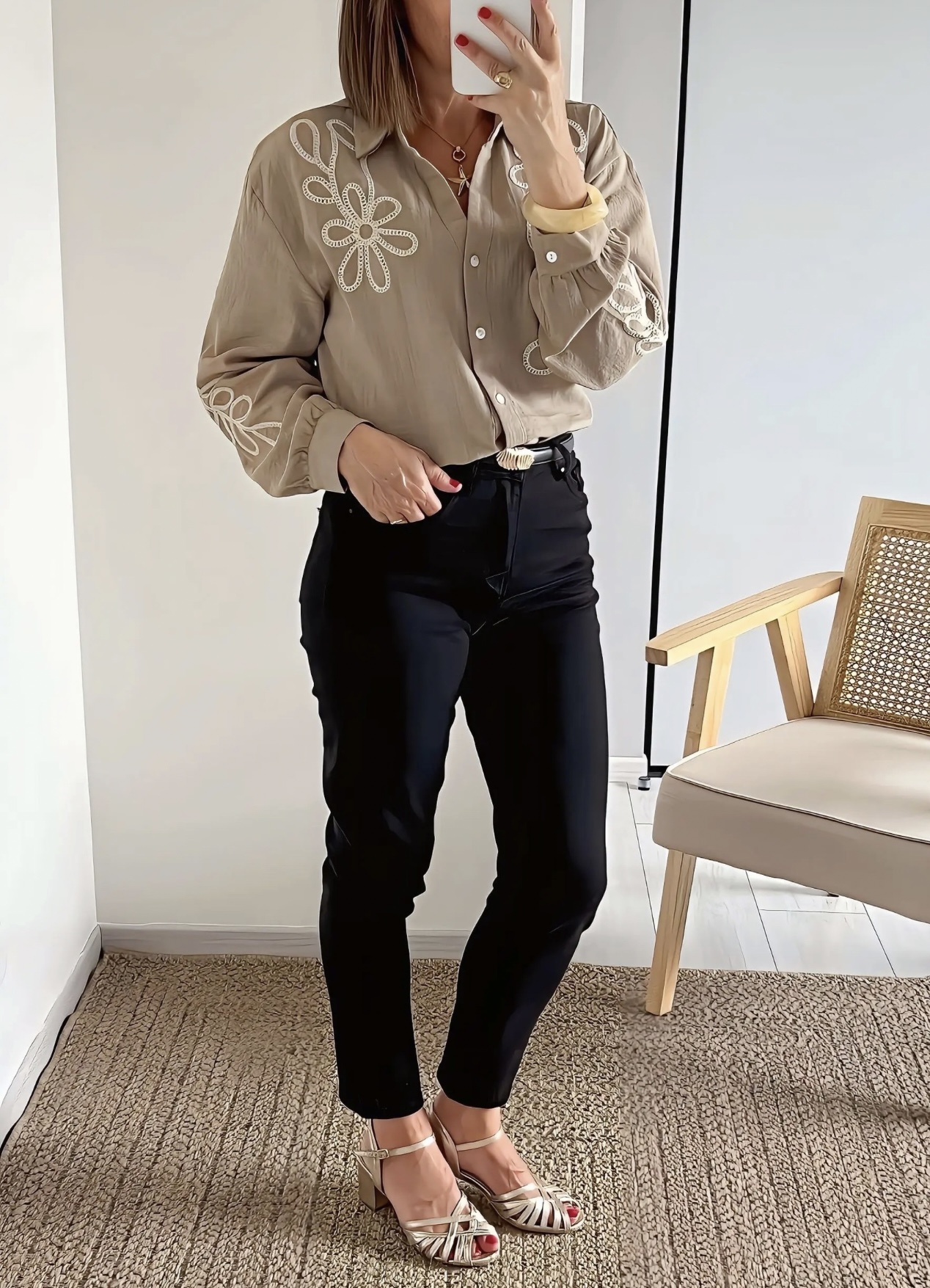 jean femme noir mom fit Bali