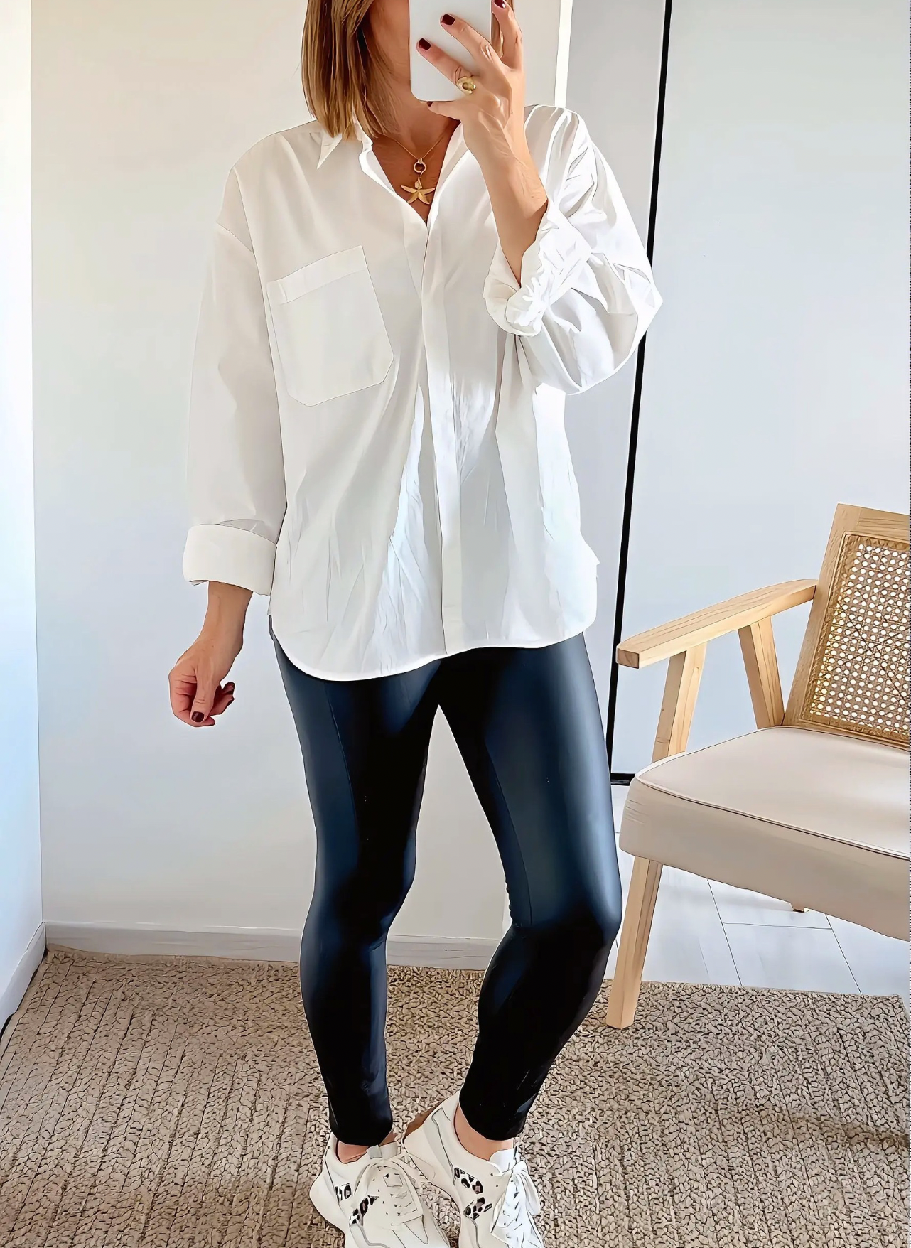 legging noir simili cuir Diego