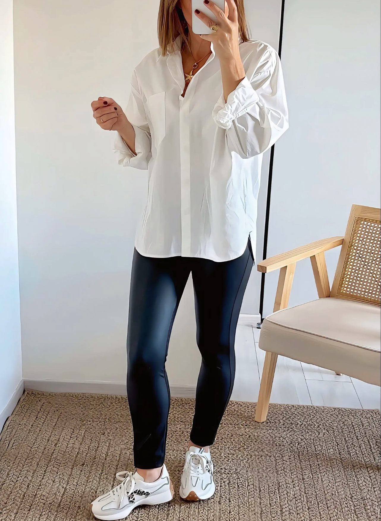 legging noir Diego en simili cuir