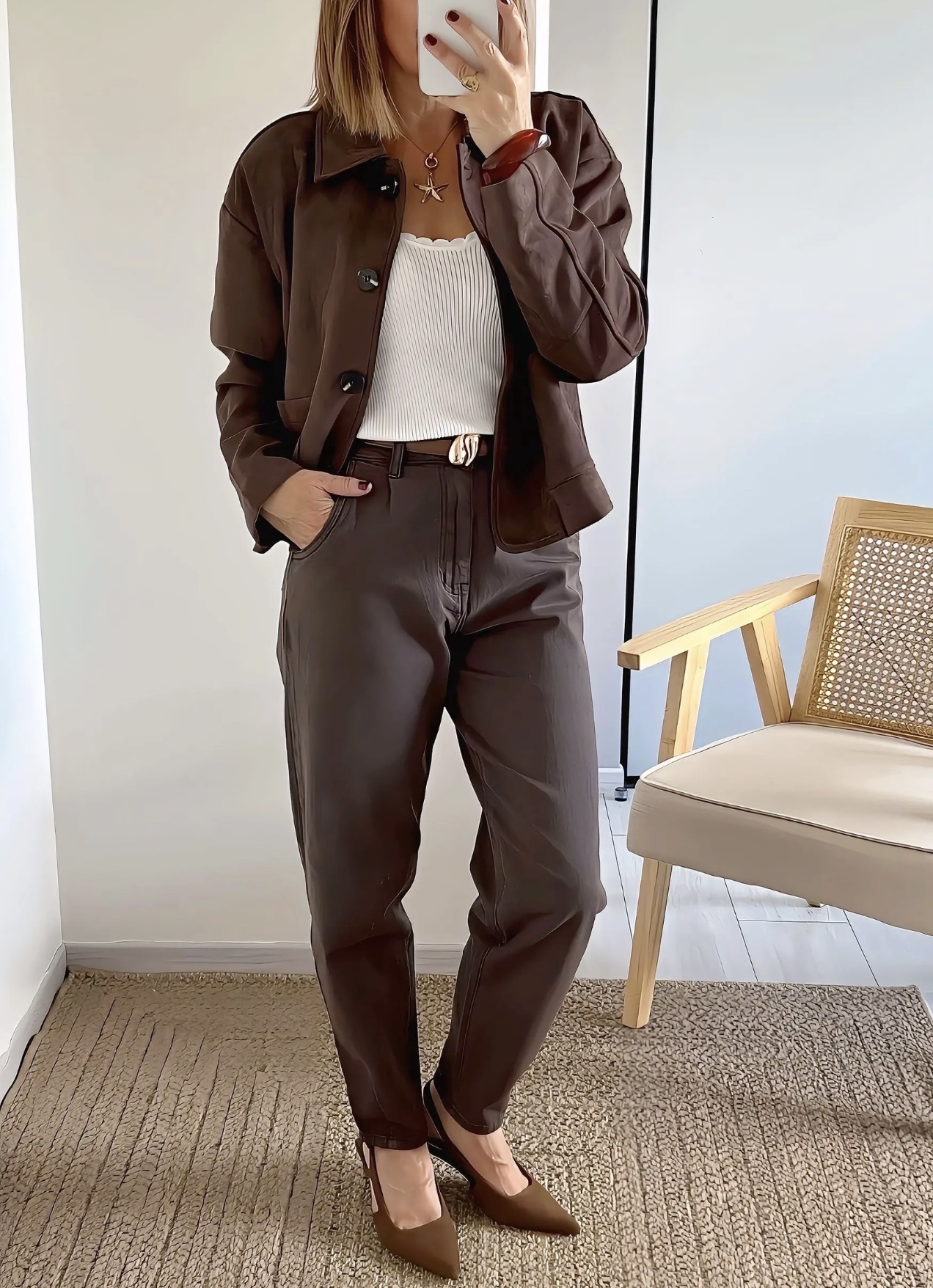 veste femme marron suédine Noa