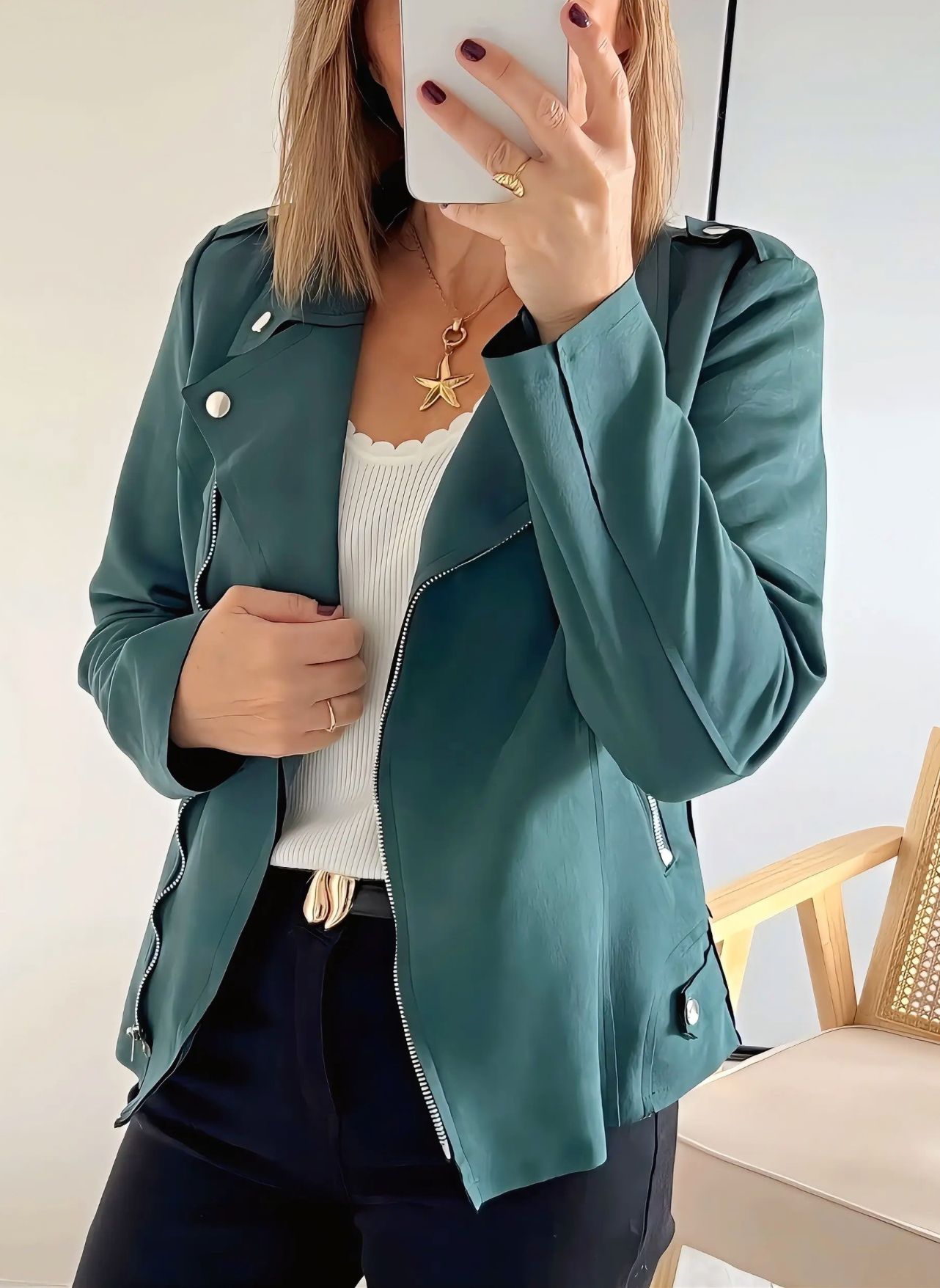 veste femme perfecto Lison vert sapin