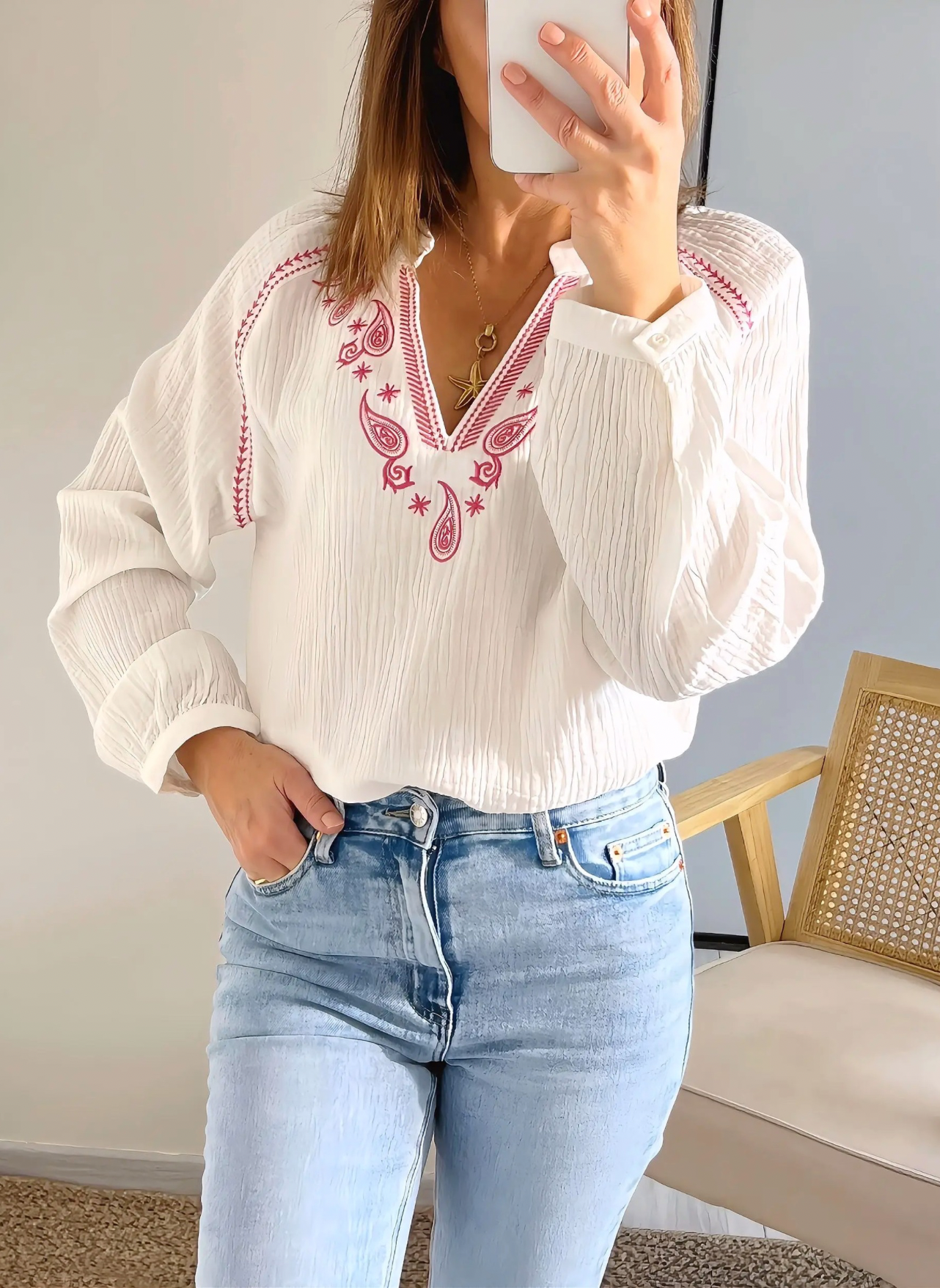 blouse Soline avec broderies