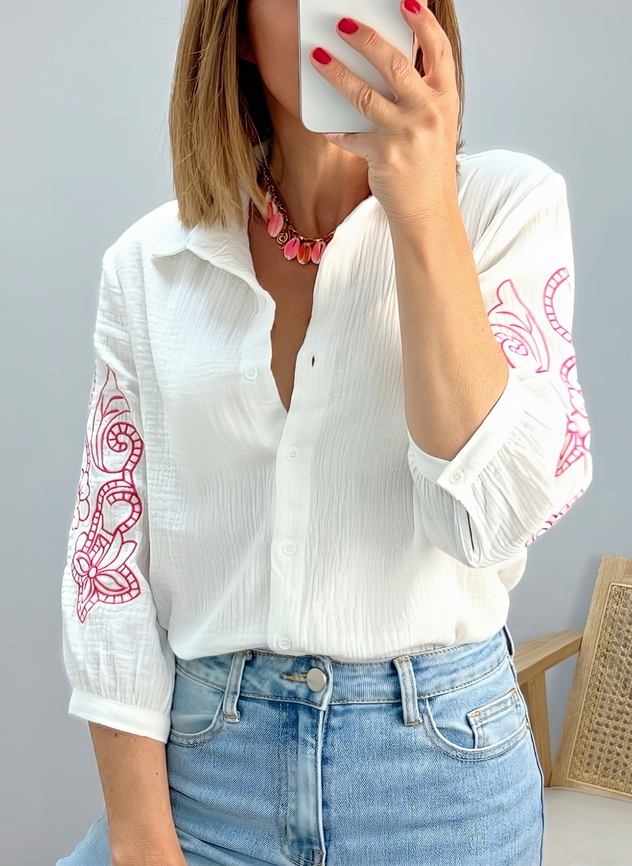 chemise femme Alina en gaze de coton