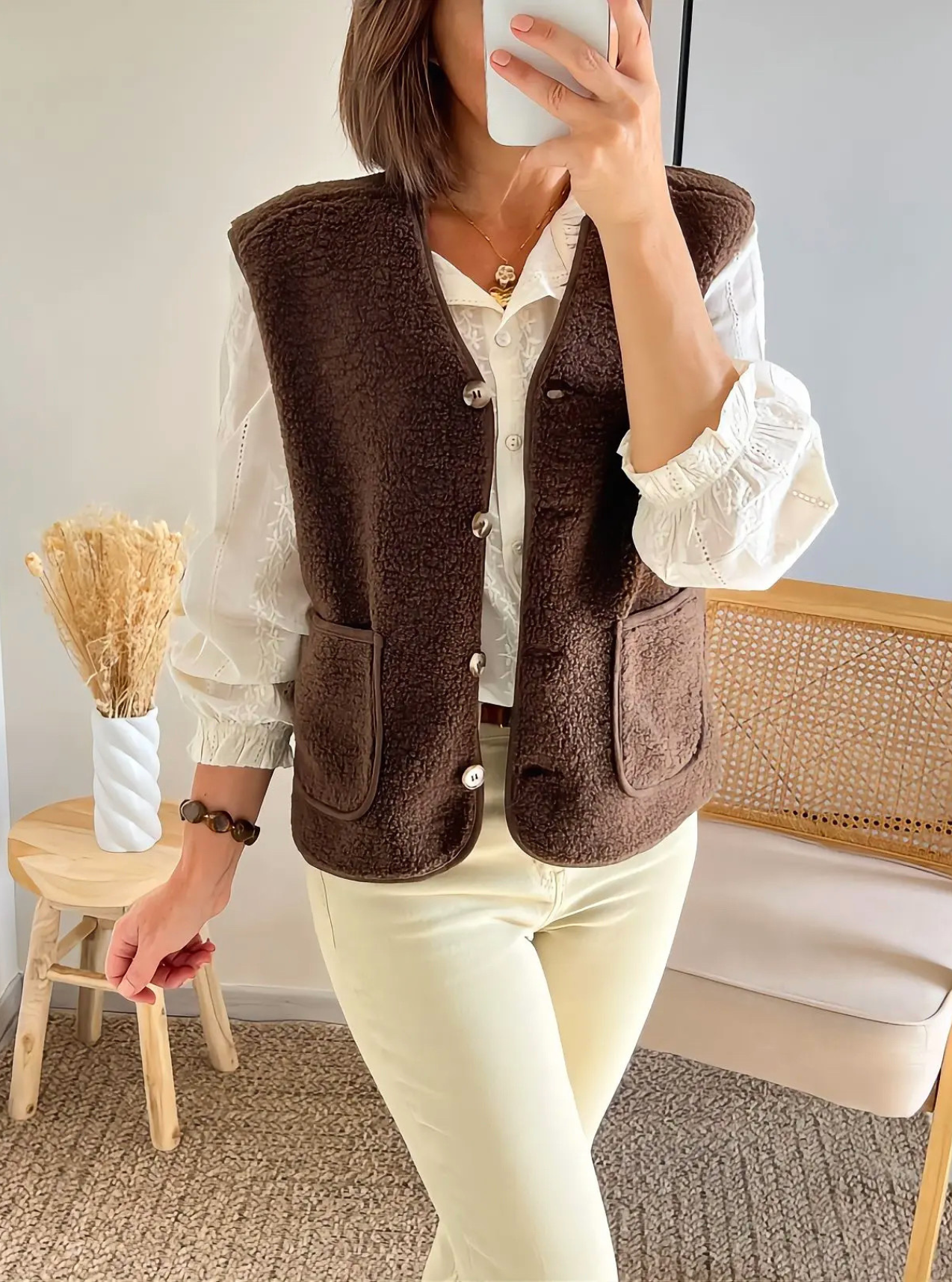 Gilet Lennon femme marron choco