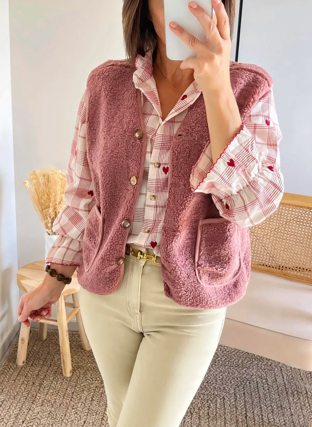 Gilet Lennon vieux rose