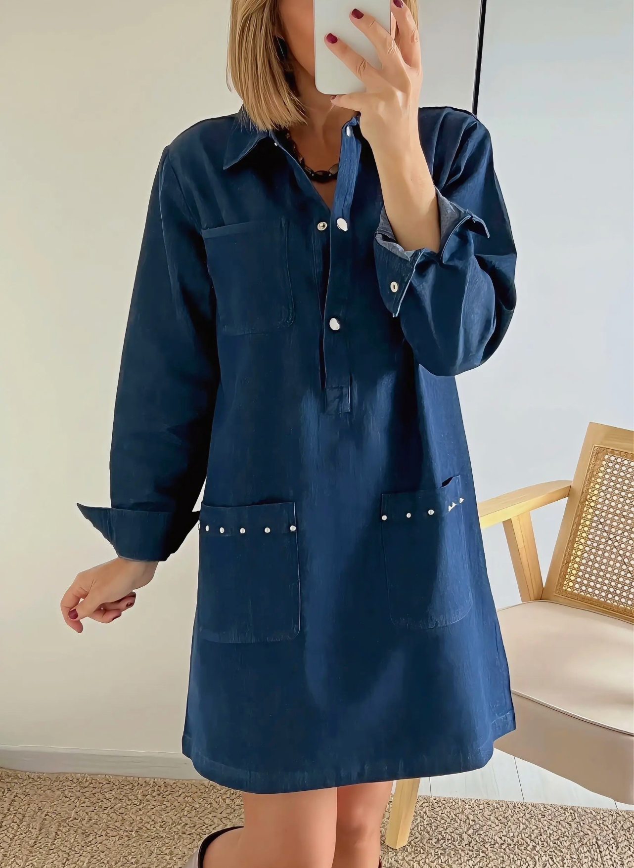 robe bleue brut en jean Capucine