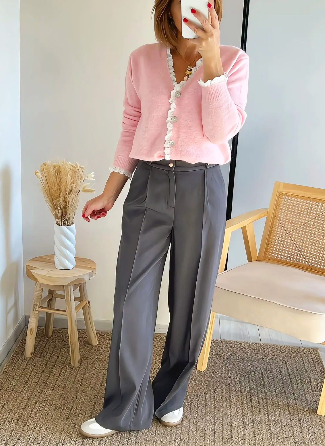 pantalon gris large Antonin