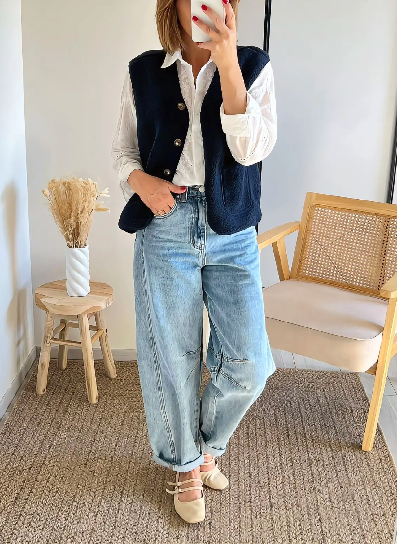 gilet bleu marine mouton Lennon