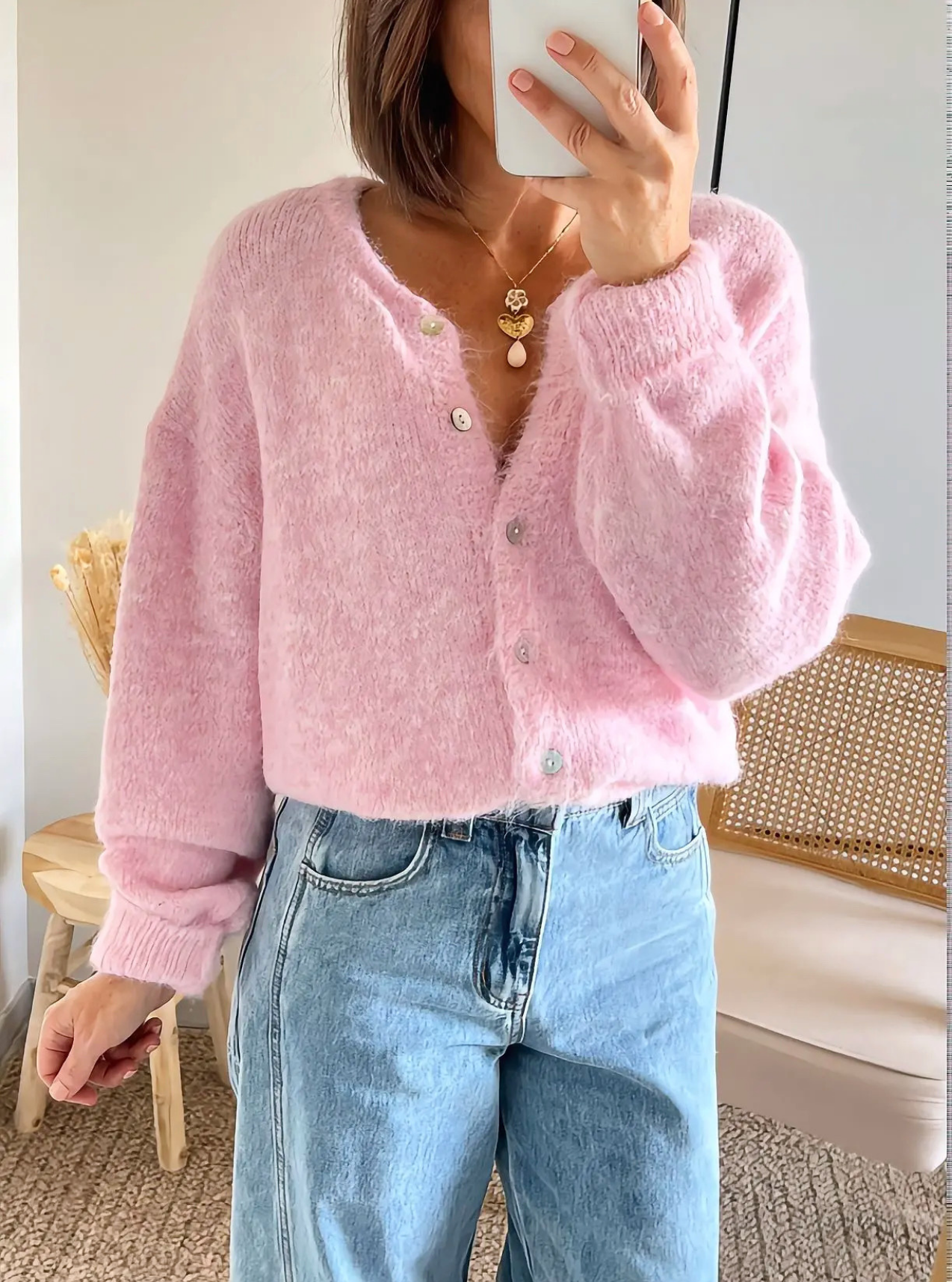 gilet Ezio femme rose chiné