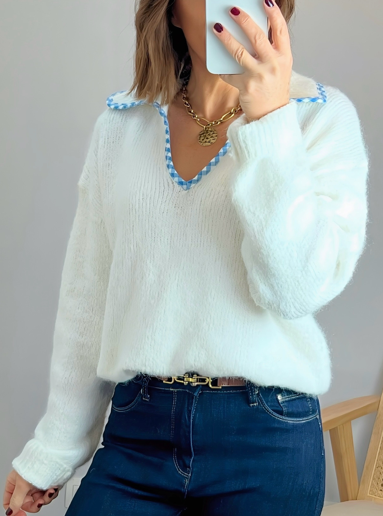 pull femme Augustin col polo