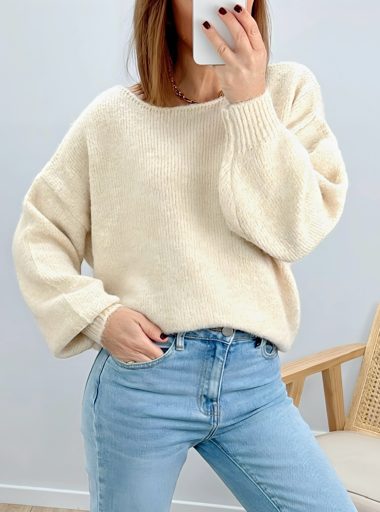 pull beige chiné Selim