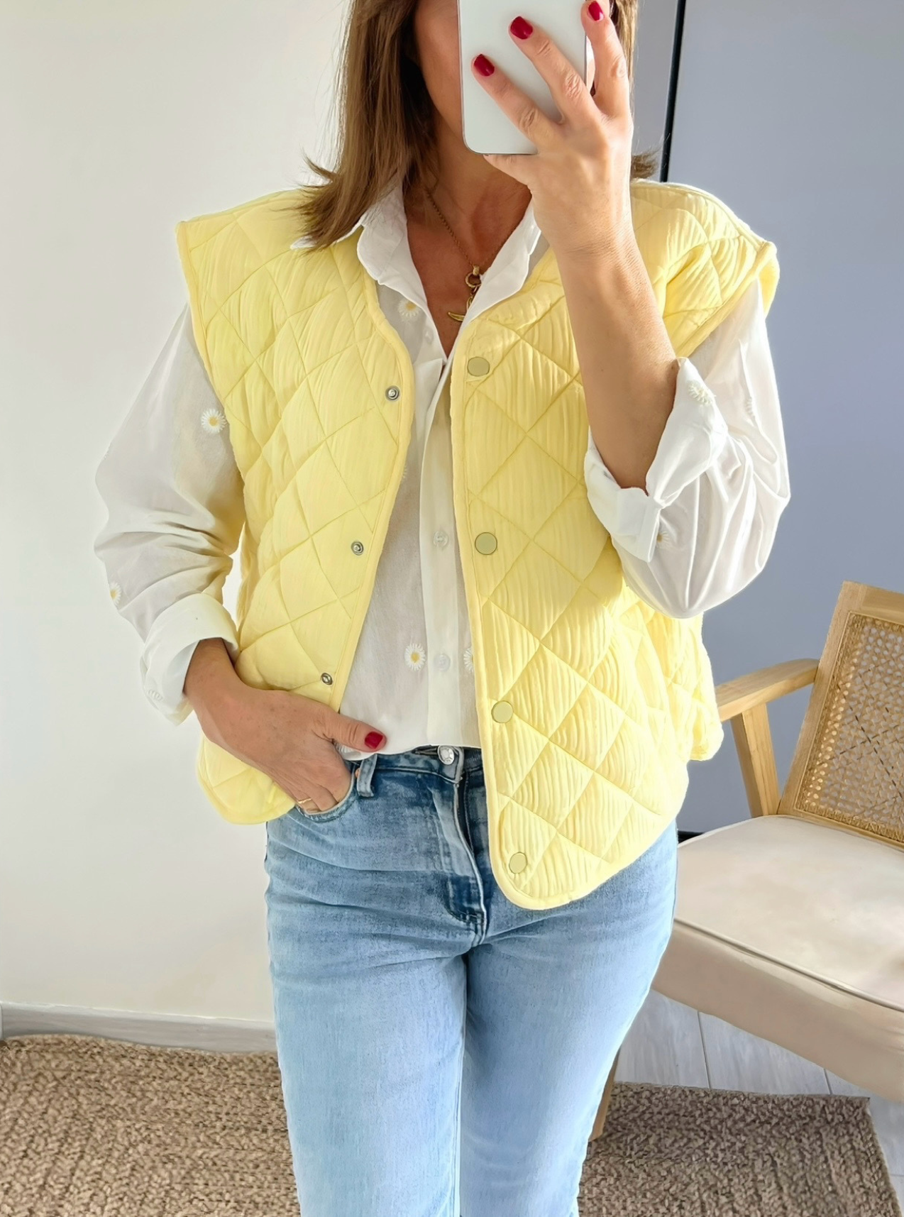 gilet sans manches jaune Flavio