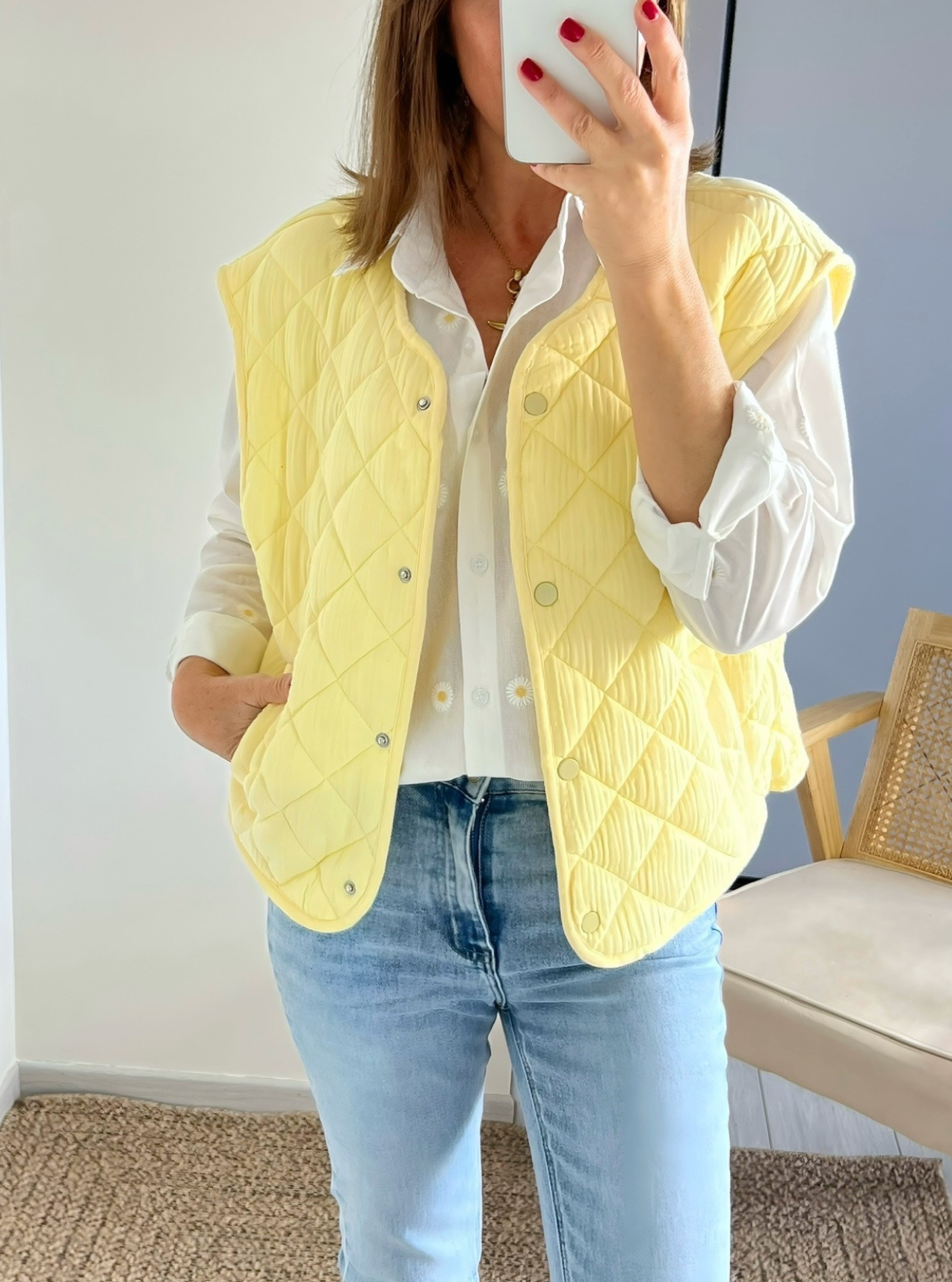 gilet femme jaune Flavio