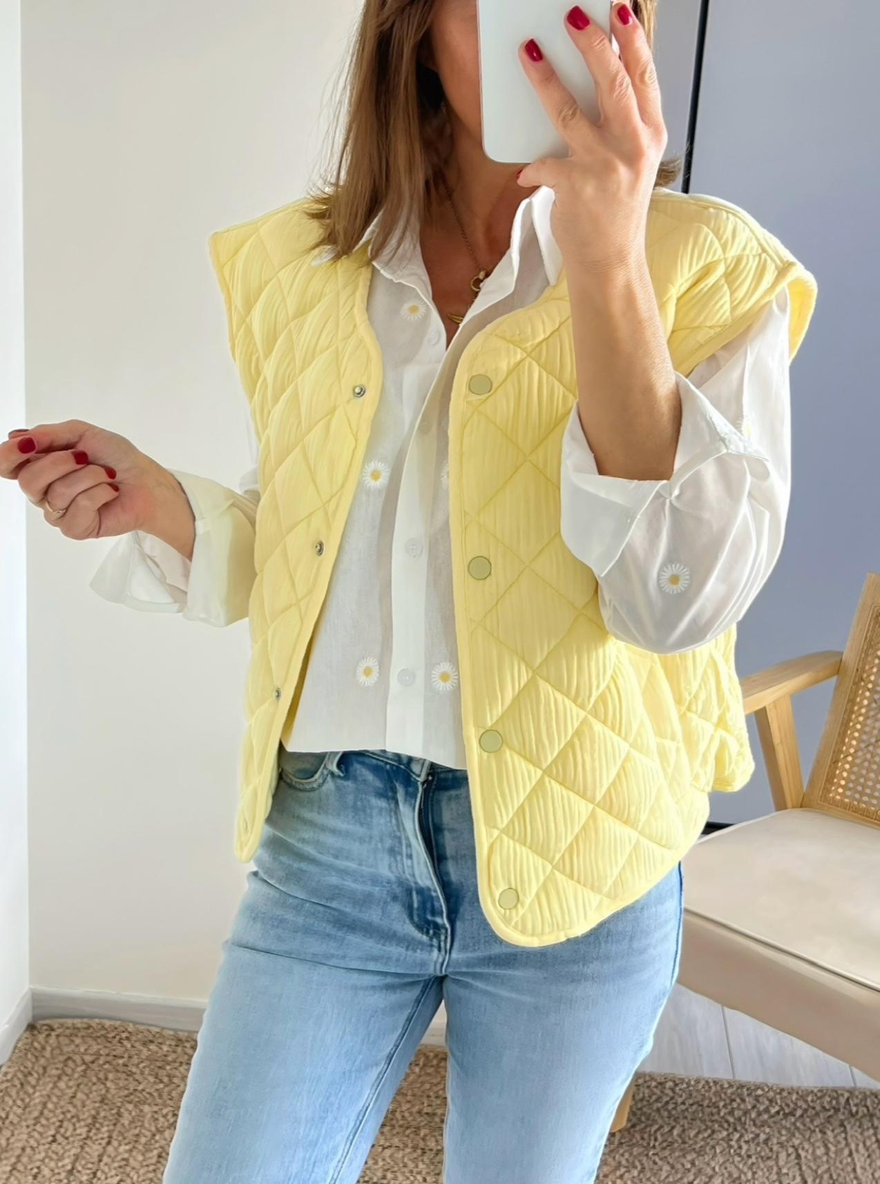 gilet Flavio jaune en coton