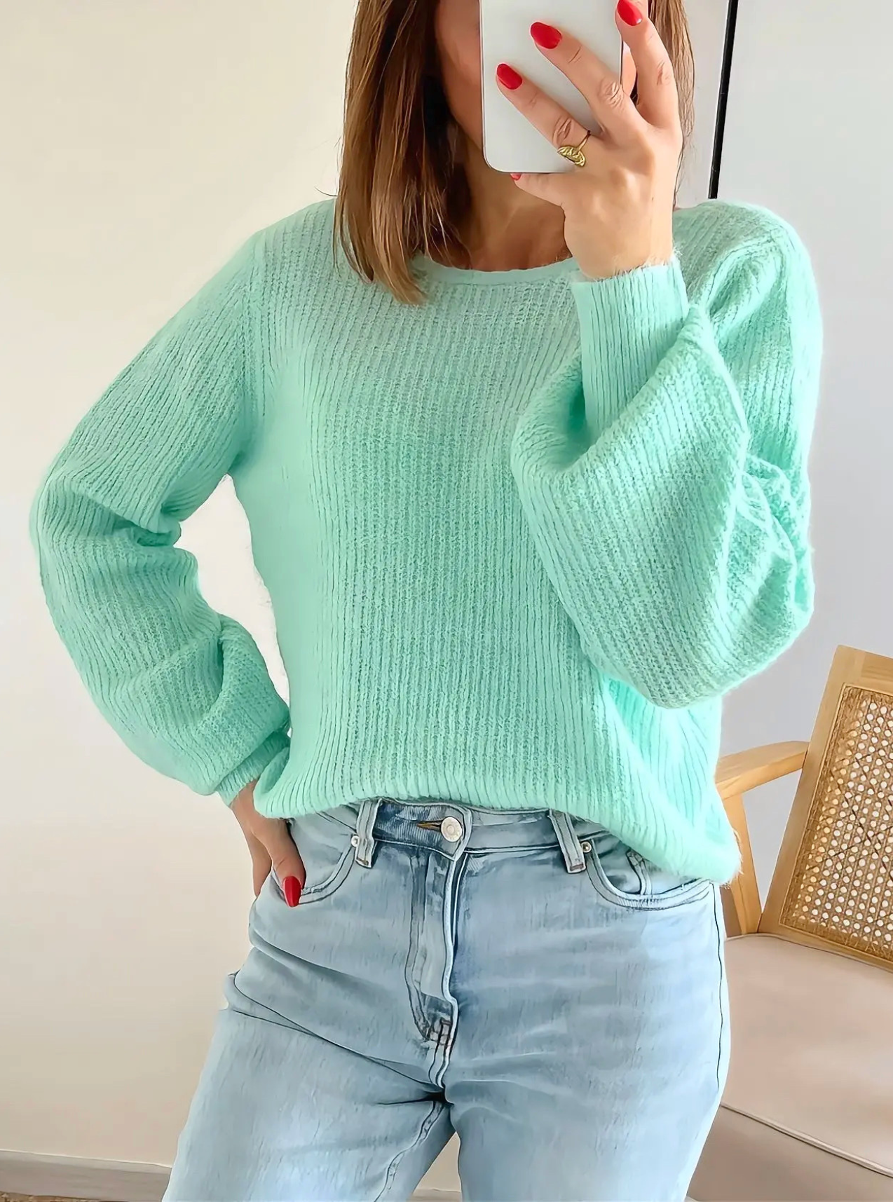 pull femme vert menthe Ethan