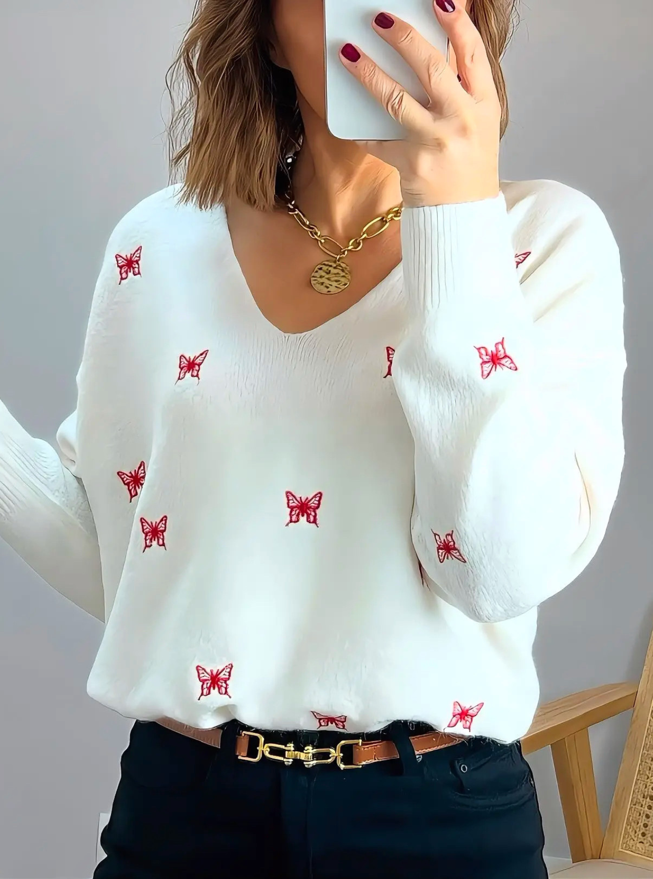 pull fin motifs papillons Birdy