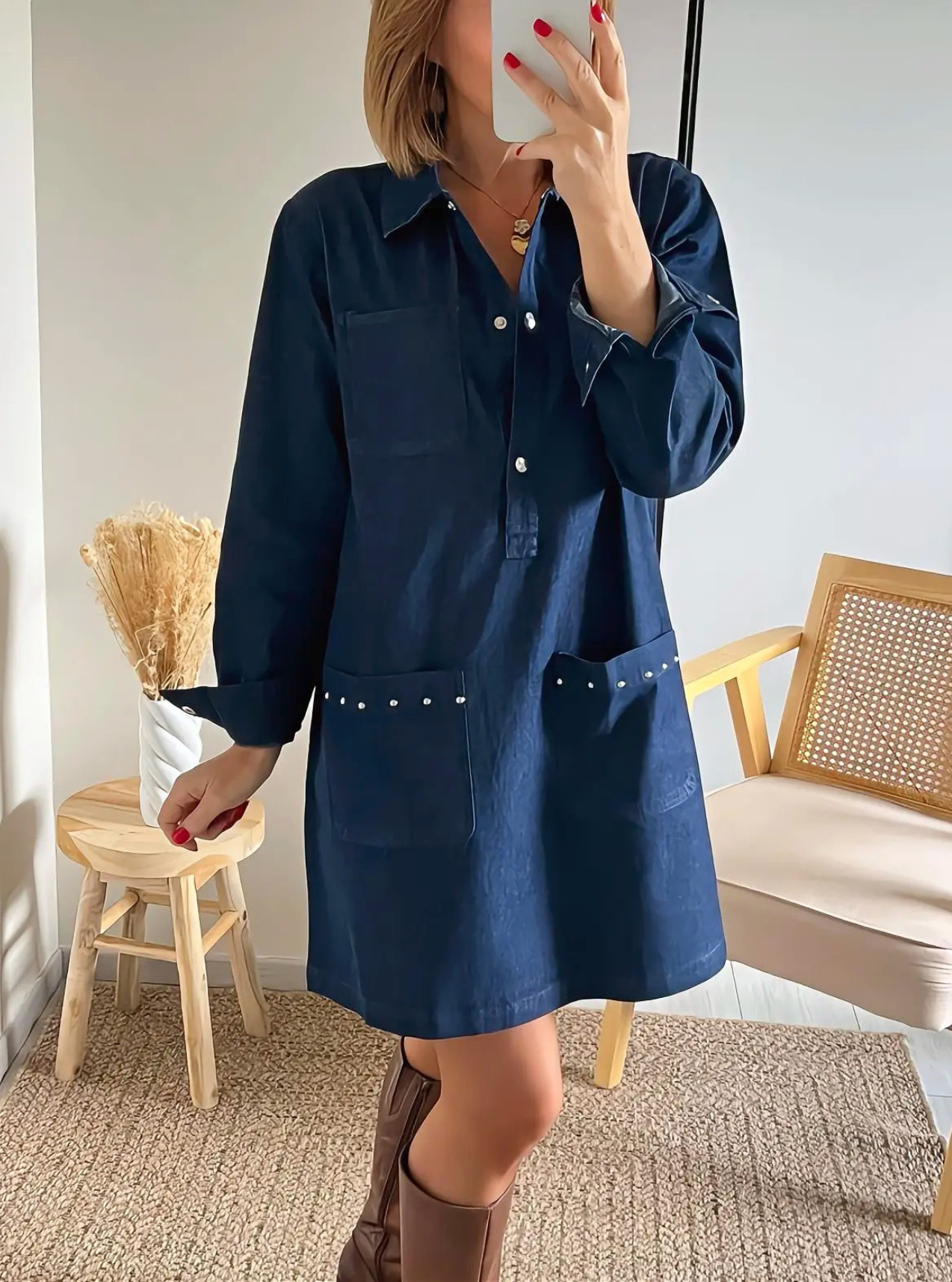 robe bleu jean Capucine avec poches