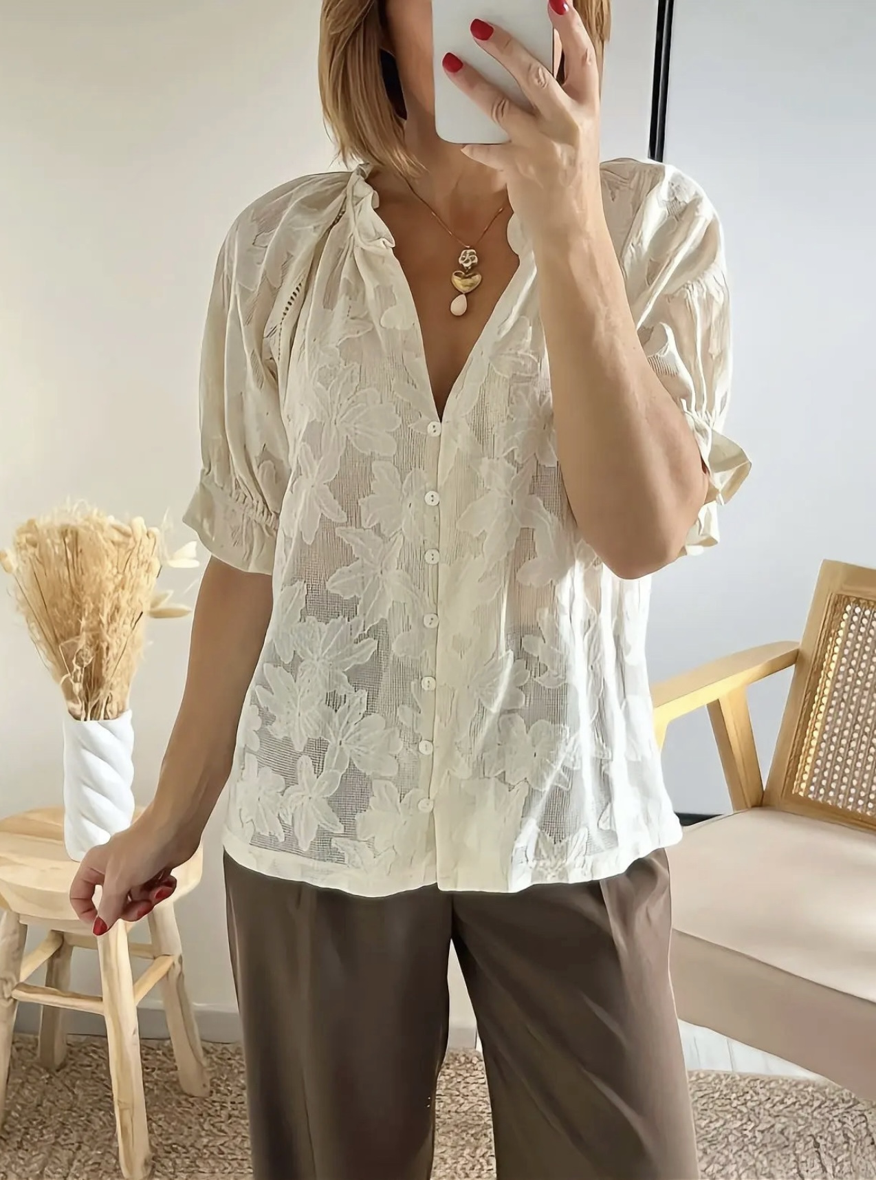 blouse femme beige Castille