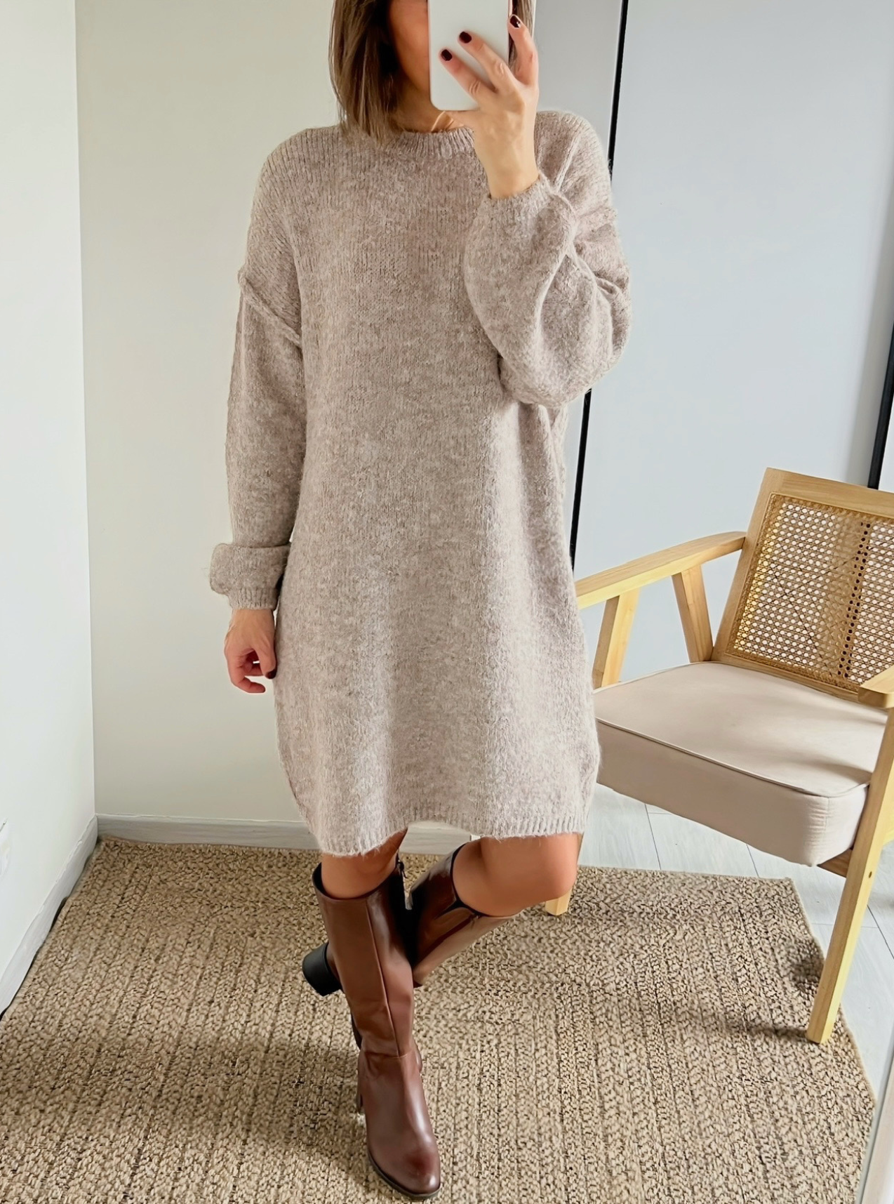 robe pull taupe Faustine