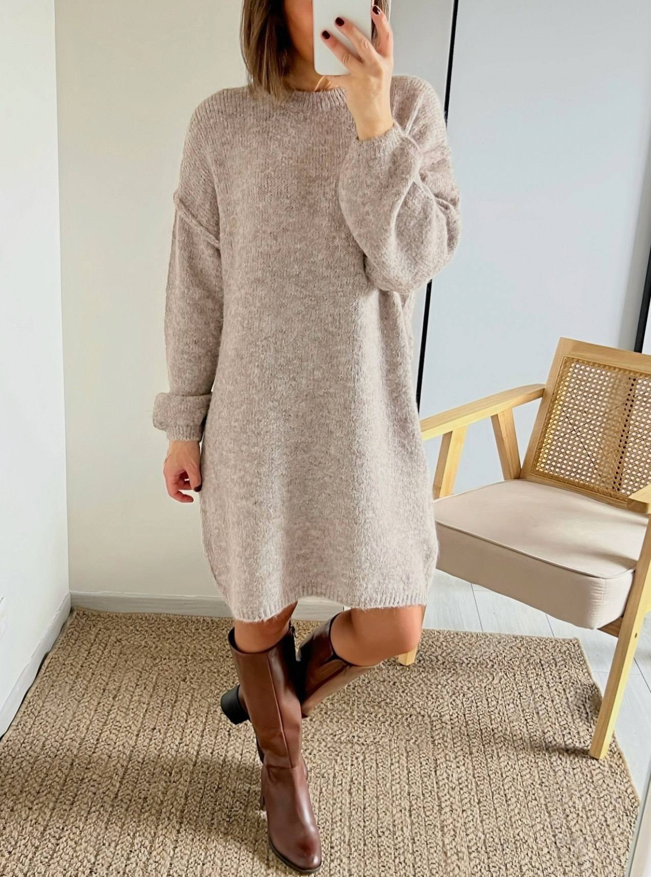 robe hiver taupe Faustine