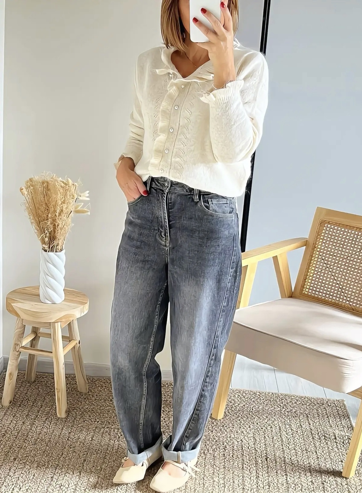 gilet Elly beige avec jean Soan