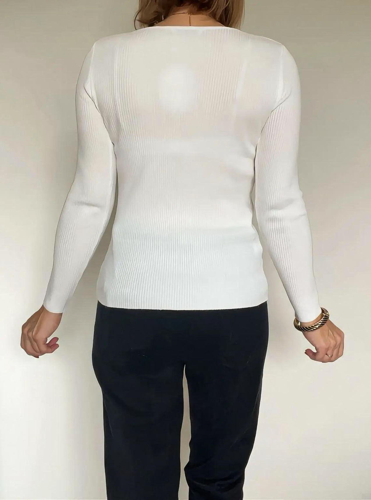 pull Mahé écru de dos