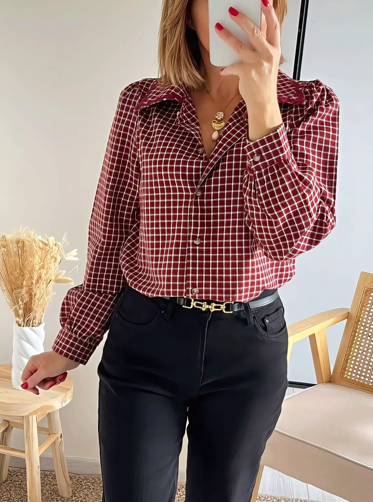 chemise femme bordeaux Carline