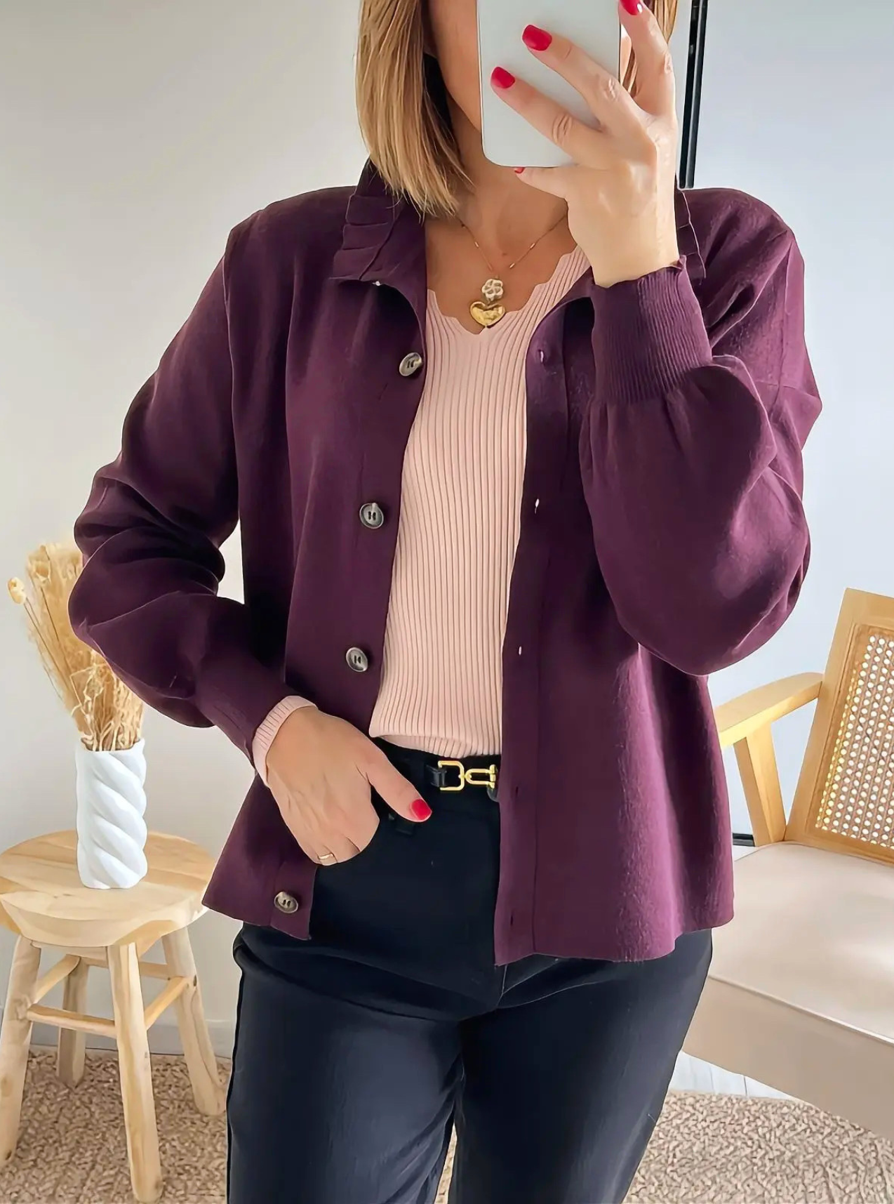 gilet femme prune Manolo