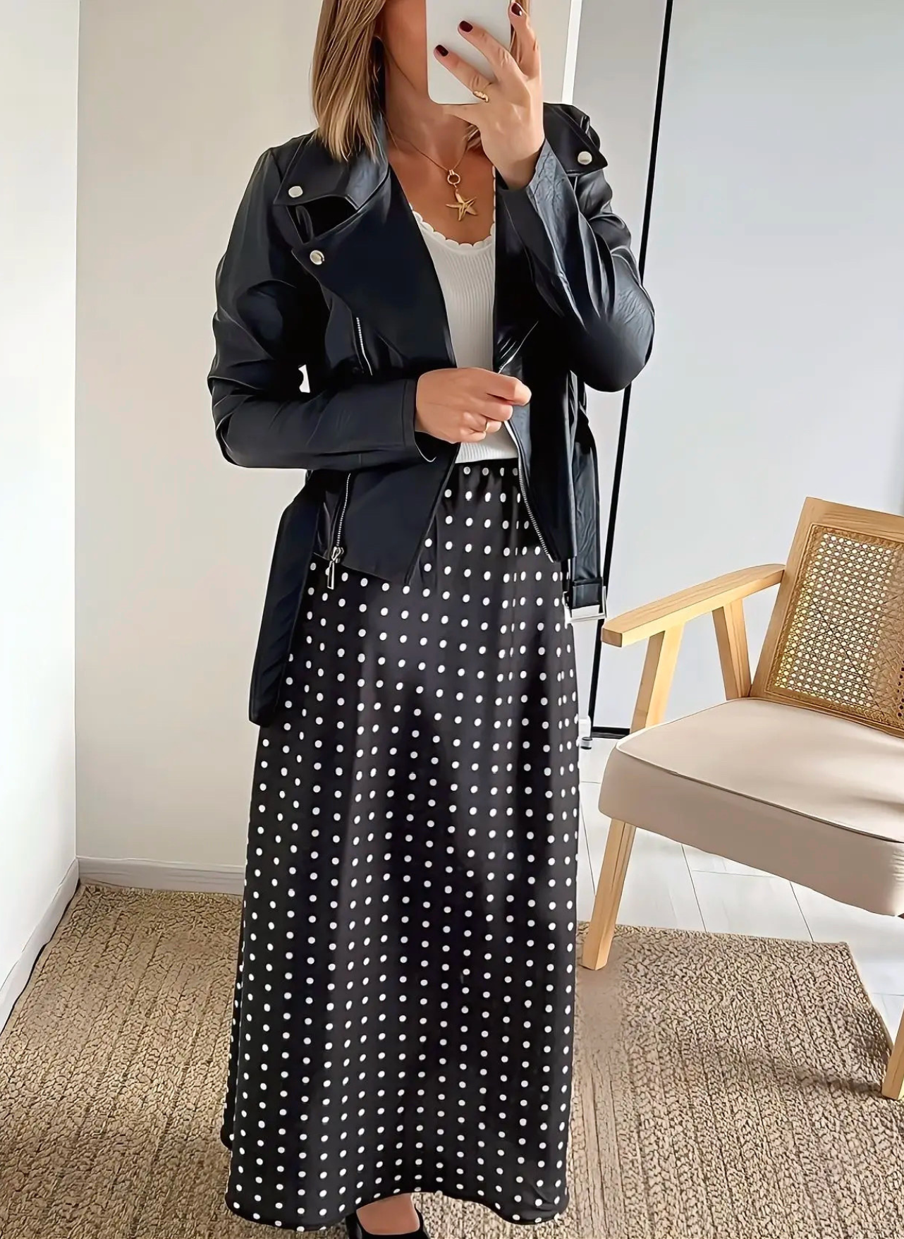 jupe-longue-elona-noire-a-pois