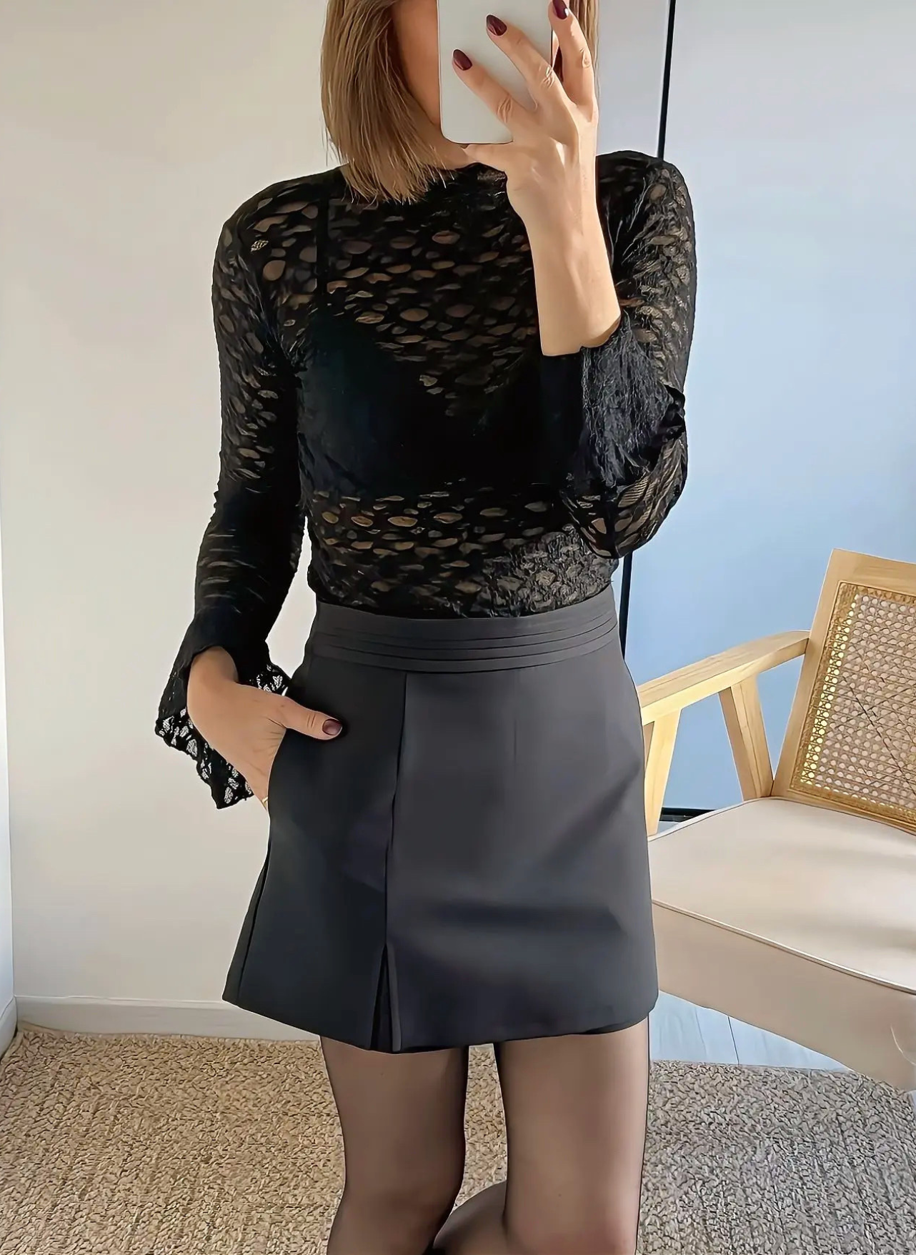 jupe-short femme noire Angela