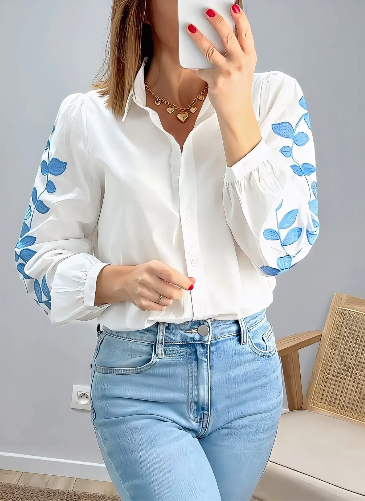 chemise Elba manches brodées