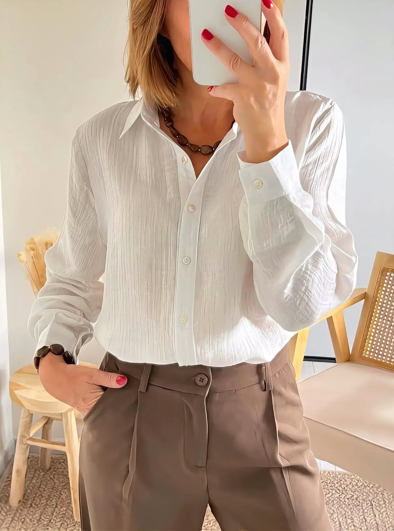 chemise unie blanche Flore