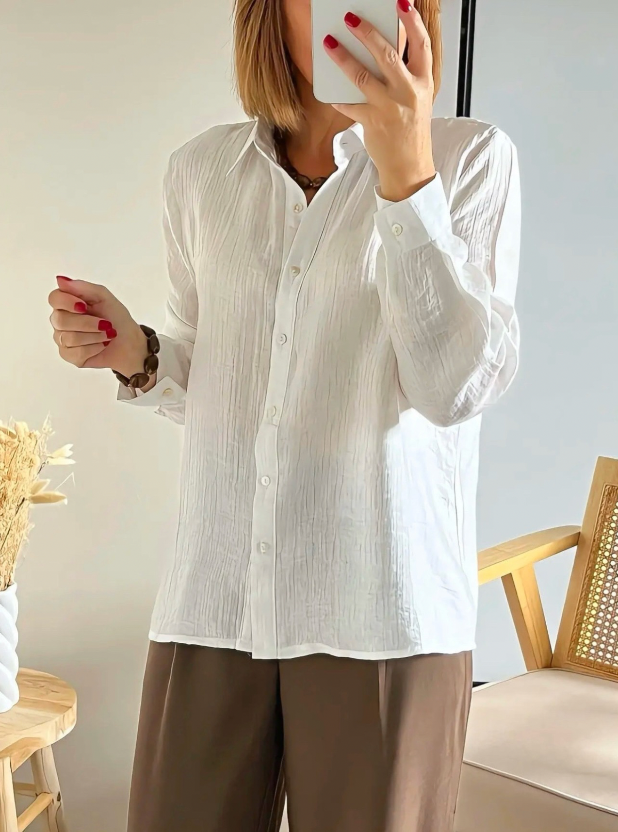 chemise femme Flore blanche