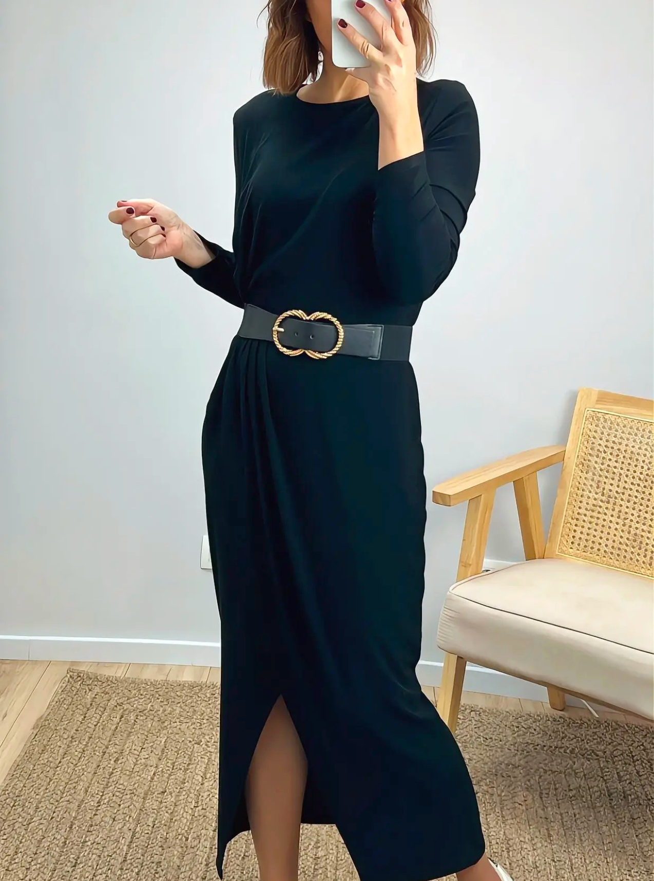 robe longue noire Sarah en coton
