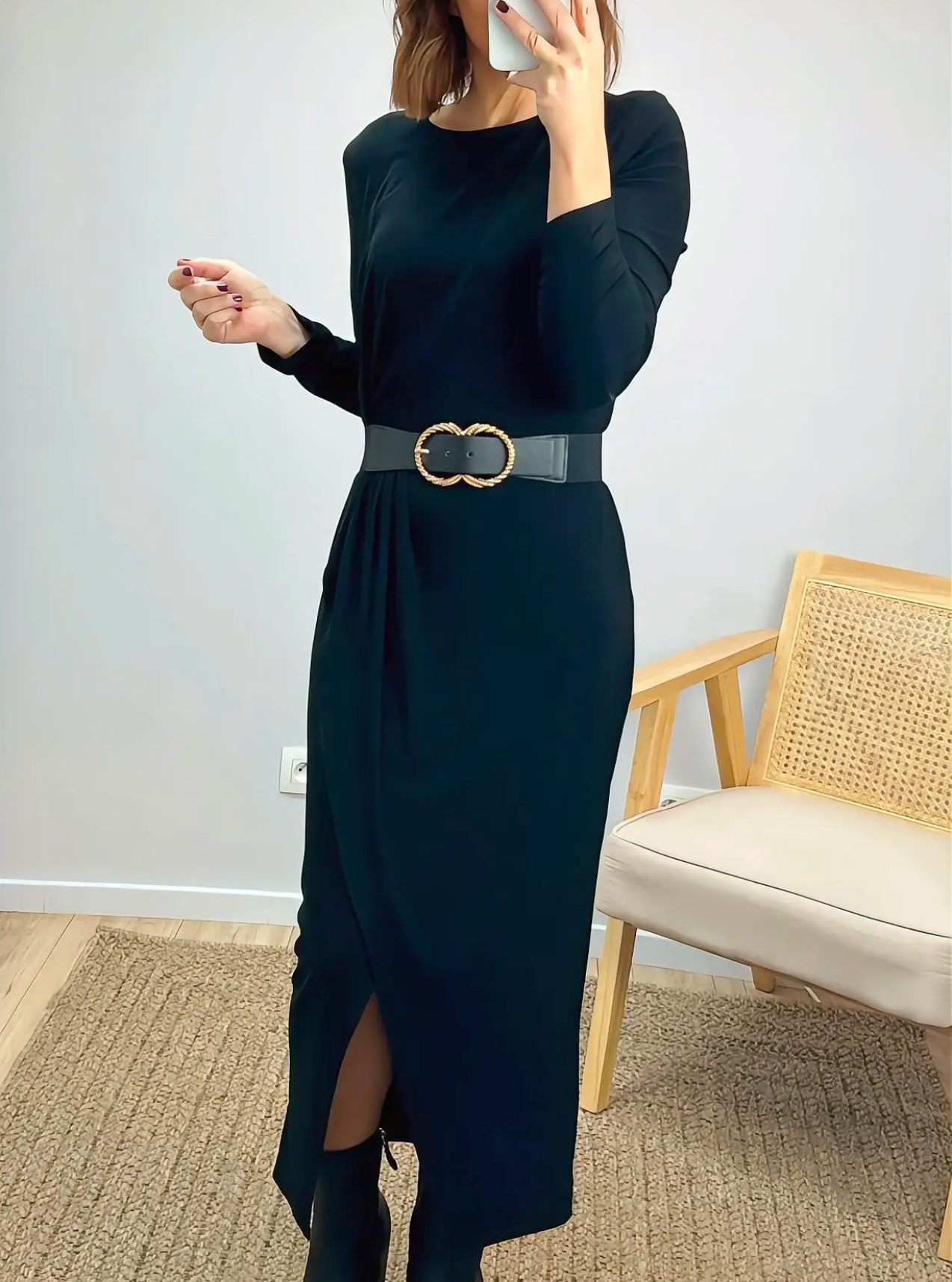 robe longue en coton noire Sarah