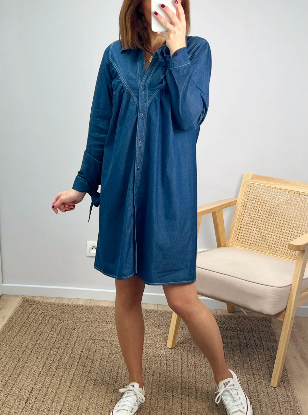 robe courte en denim Sianna