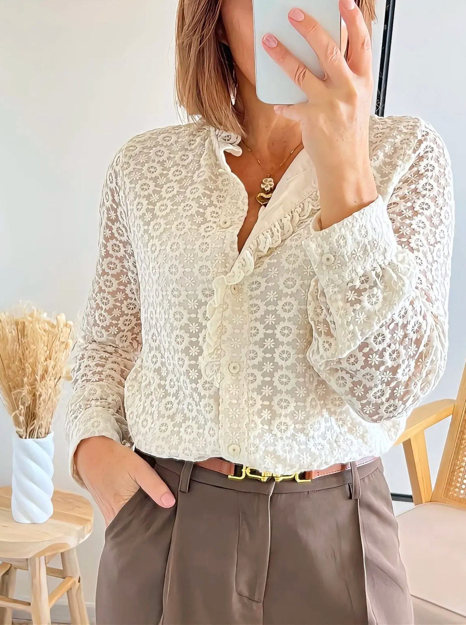 blouse dentelle crème Coralie