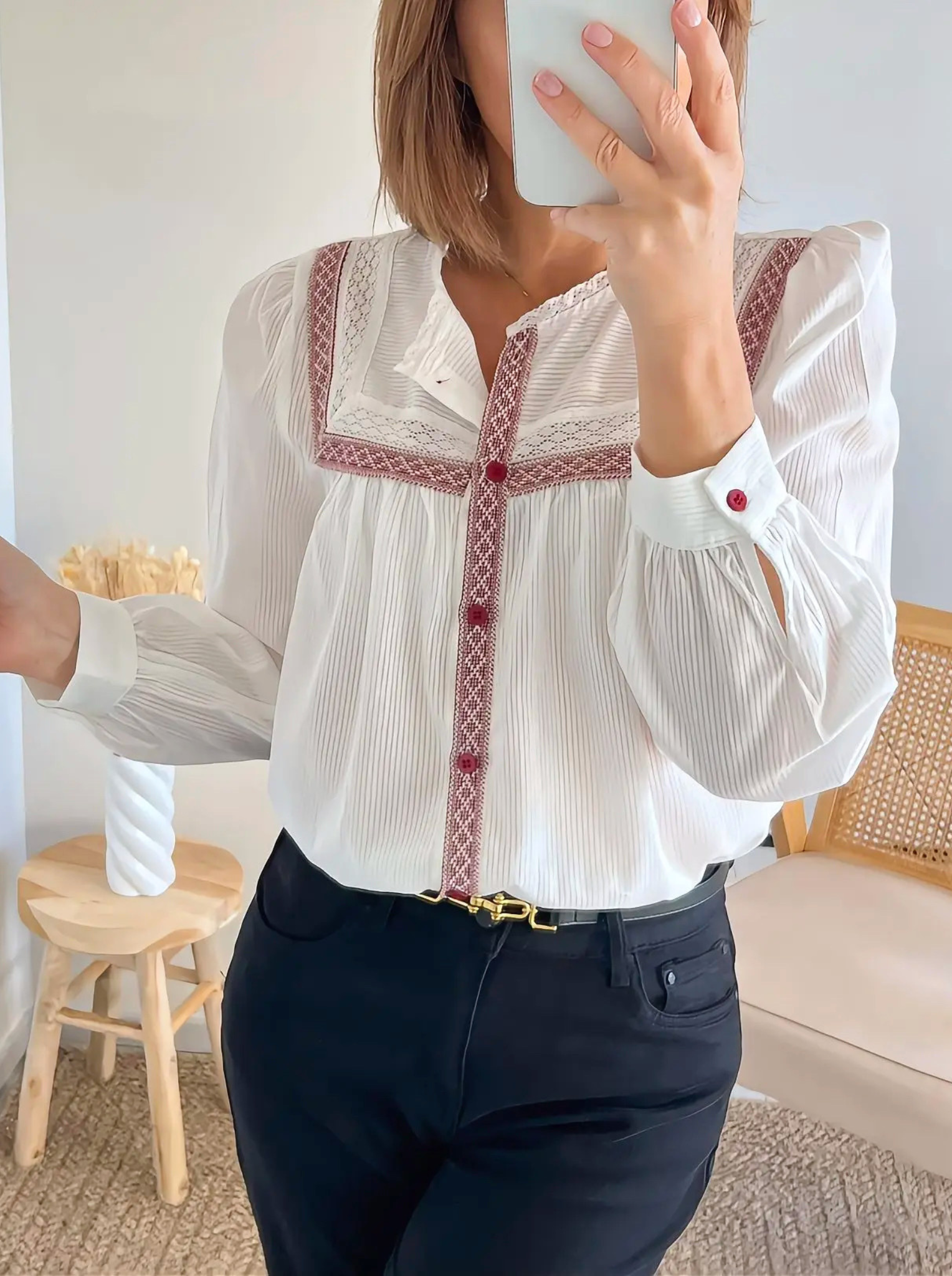 blouse avec broderies Flavia